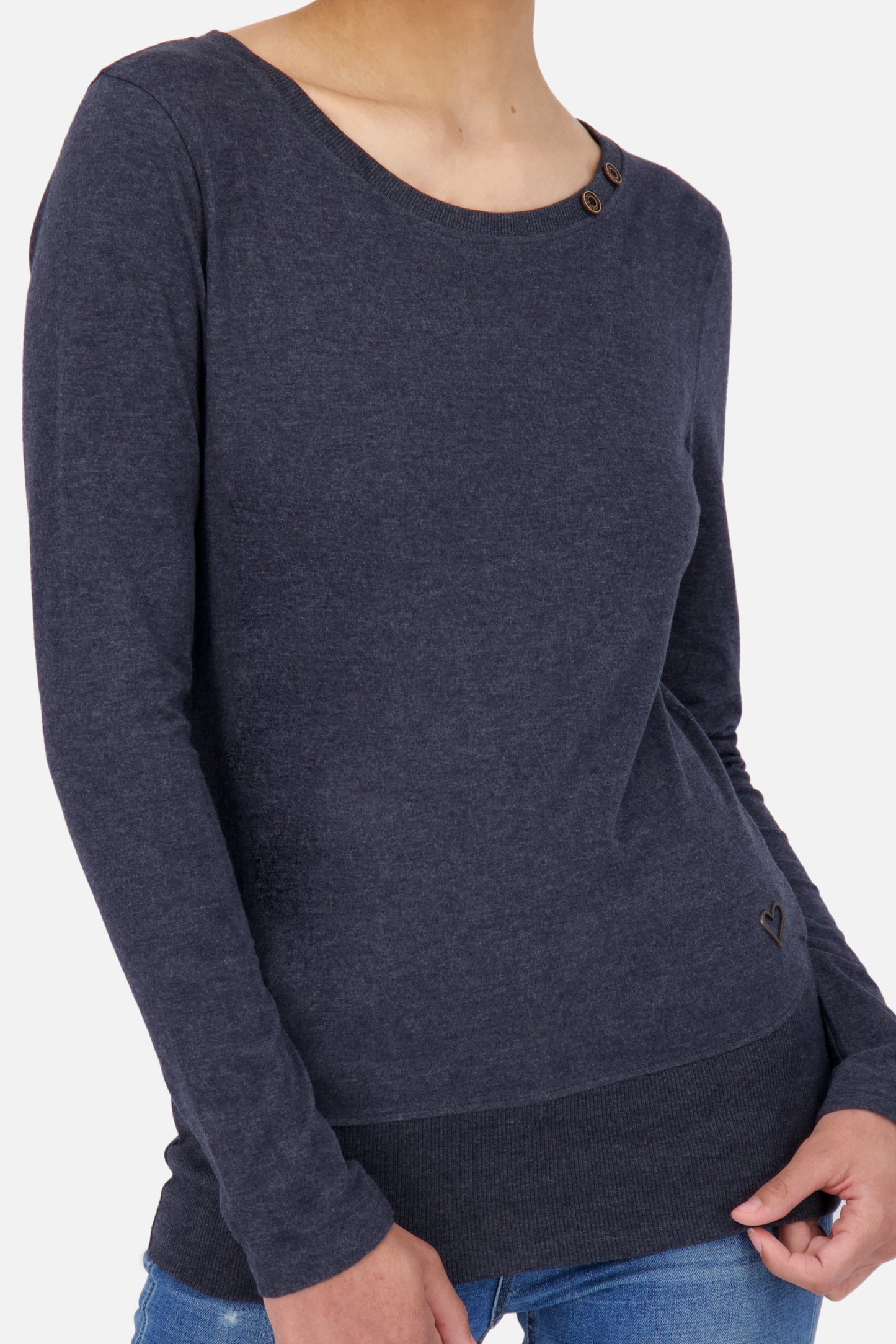 ConnyAK A Langarmshirt verspielt Damen Dunkelblau
