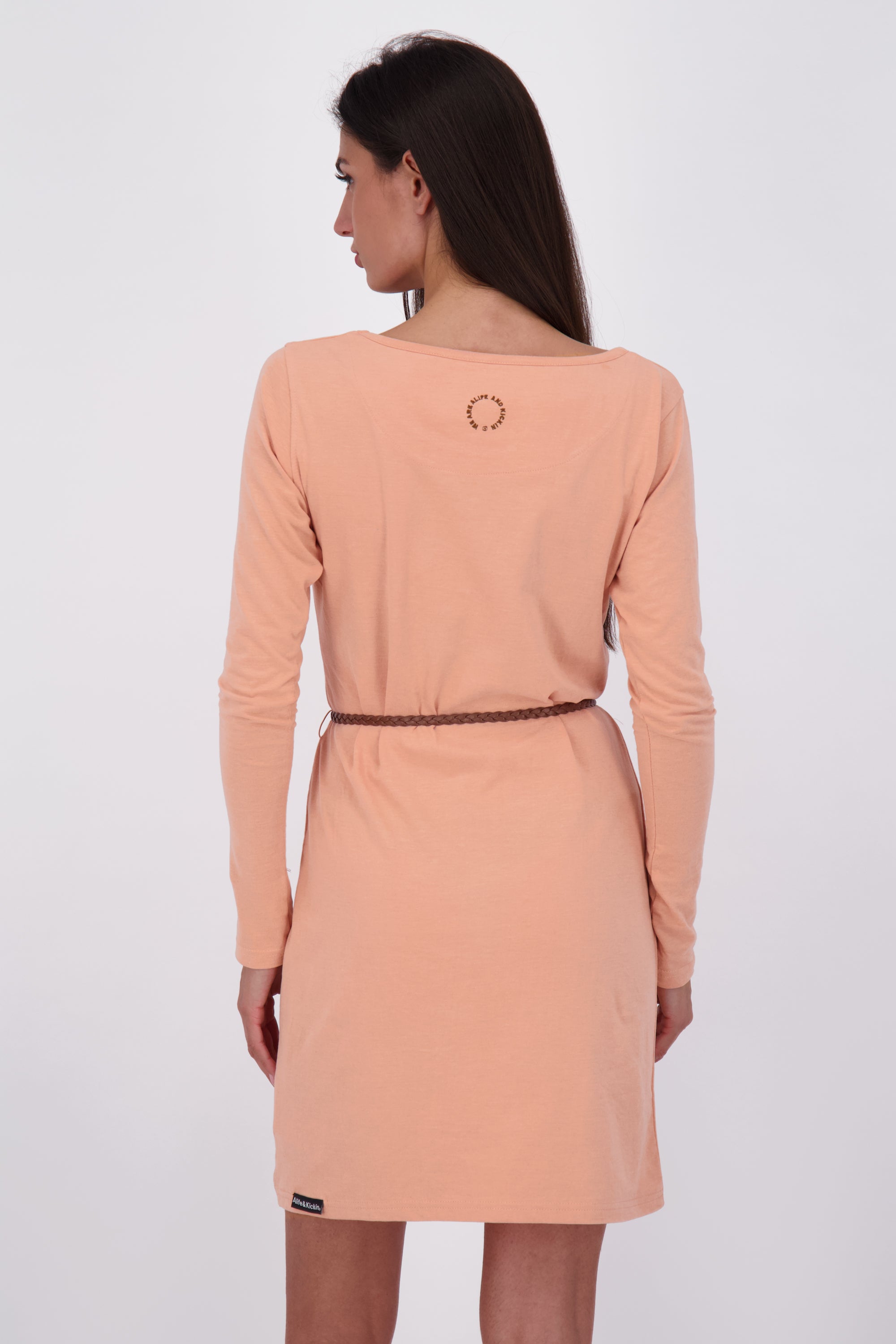 EllinAK A Jerseykleid - Mit geflochtenem Gürtel und figurbetonter Passform Rosa