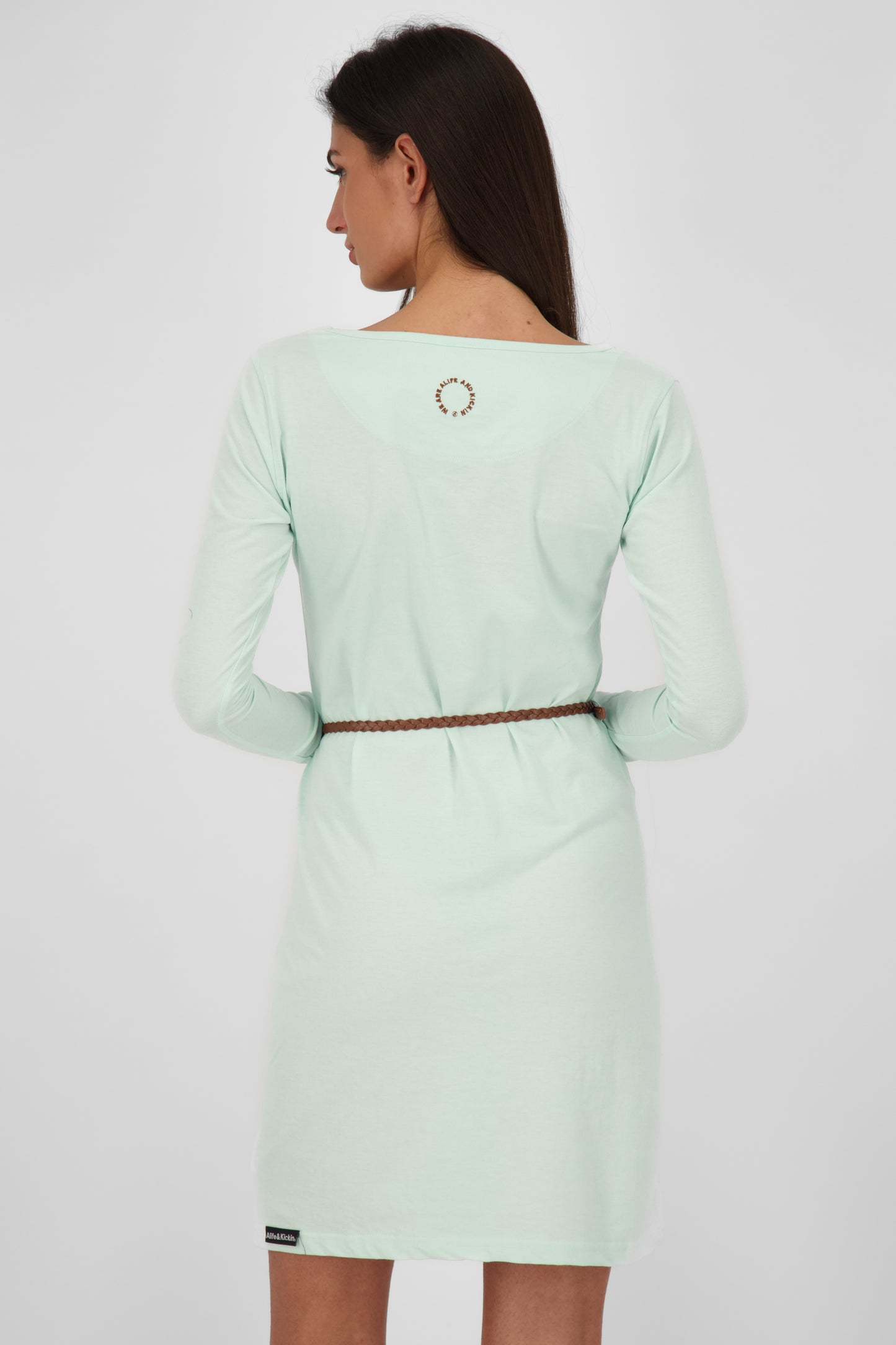 EllinAK A Jerseykleid - Mit geflochtenem Gürtel und figurbetonter Passform Hellgrün