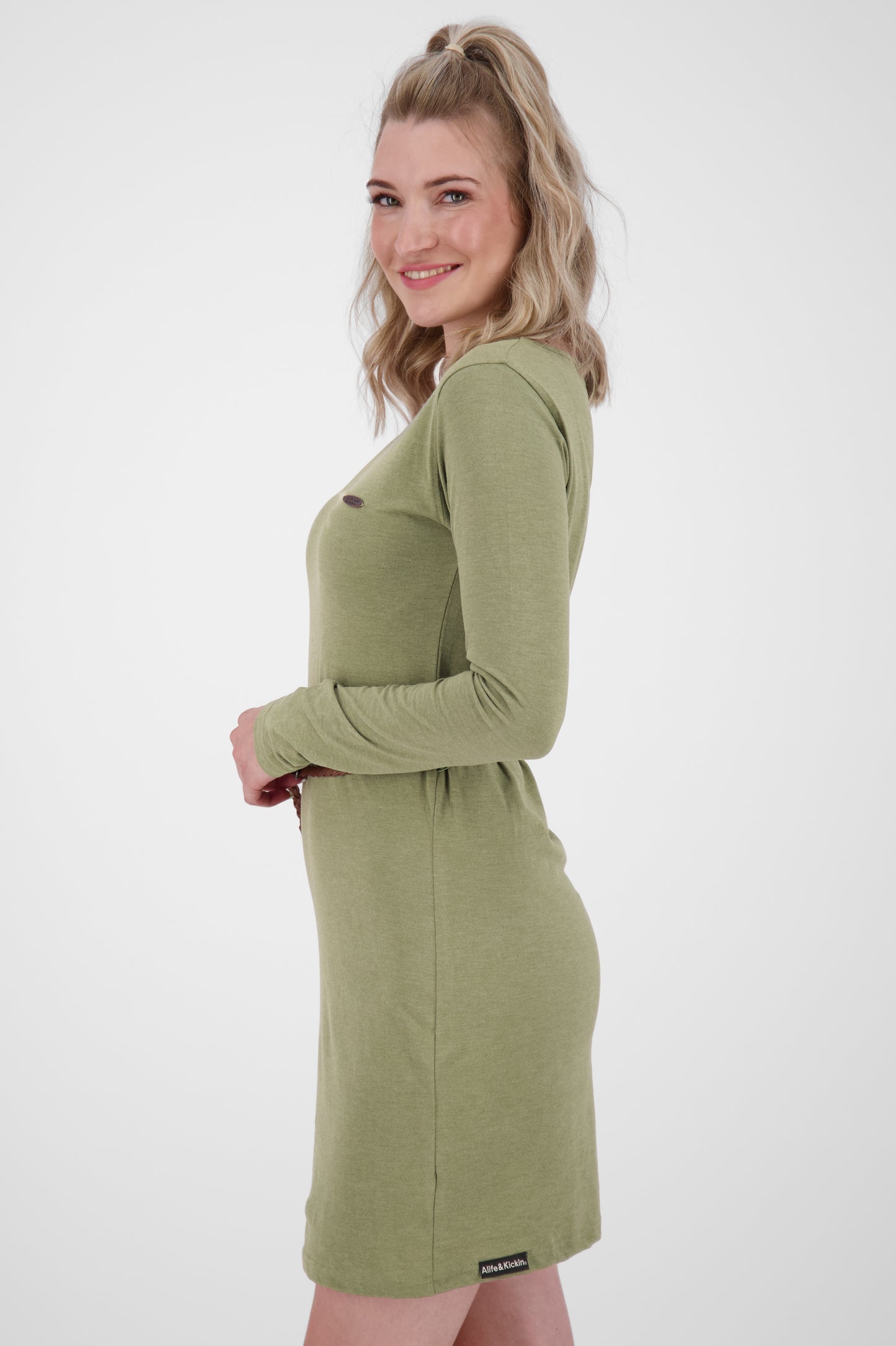 EllinAK A Jerseykleid - Mit geflochtenem Gürtel und figurbetonter Passform Grün