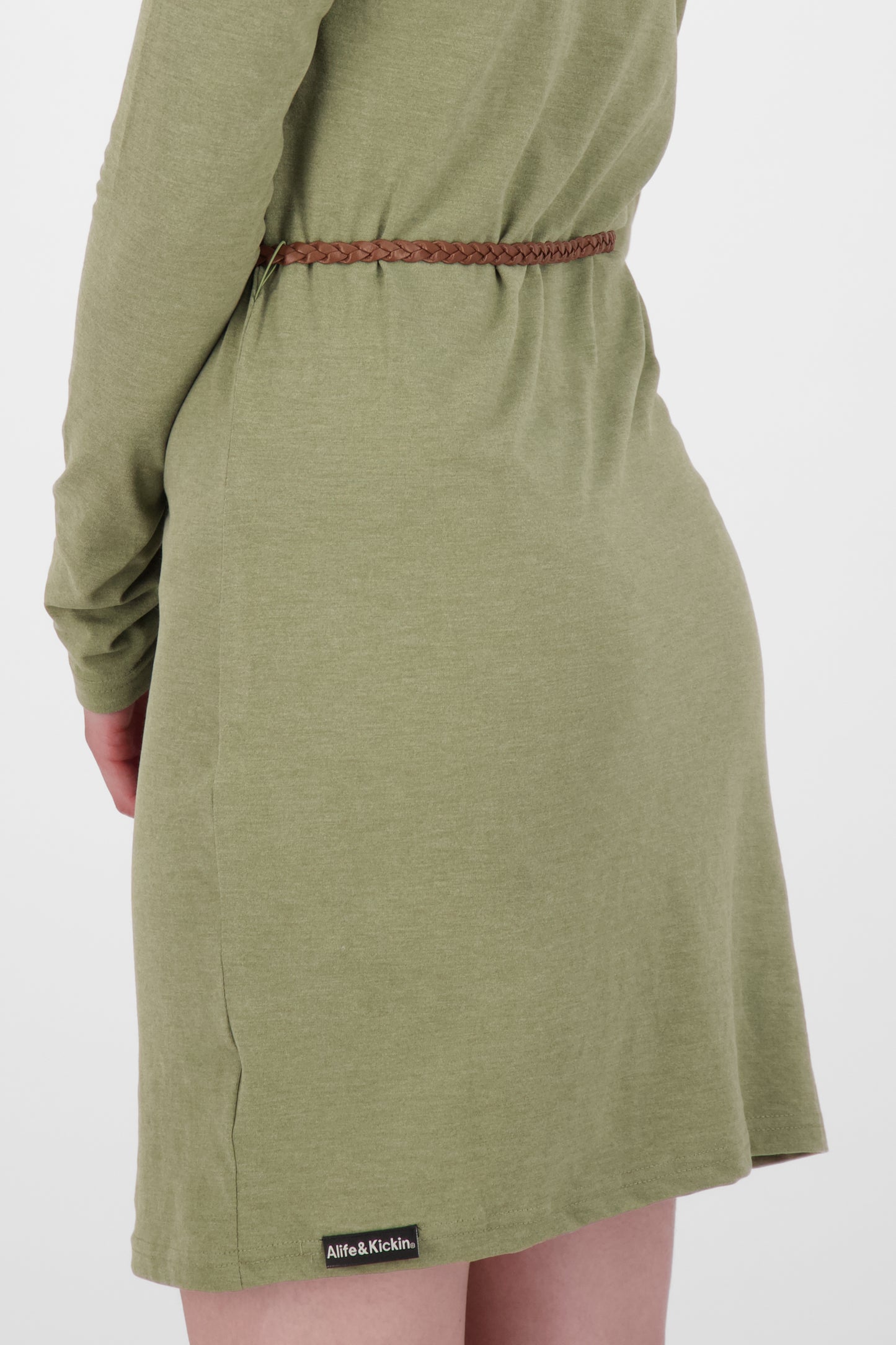 EllinAK A Jerseykleid - Mit geflochtenem Gürtel und figurbetonter Passform Grün