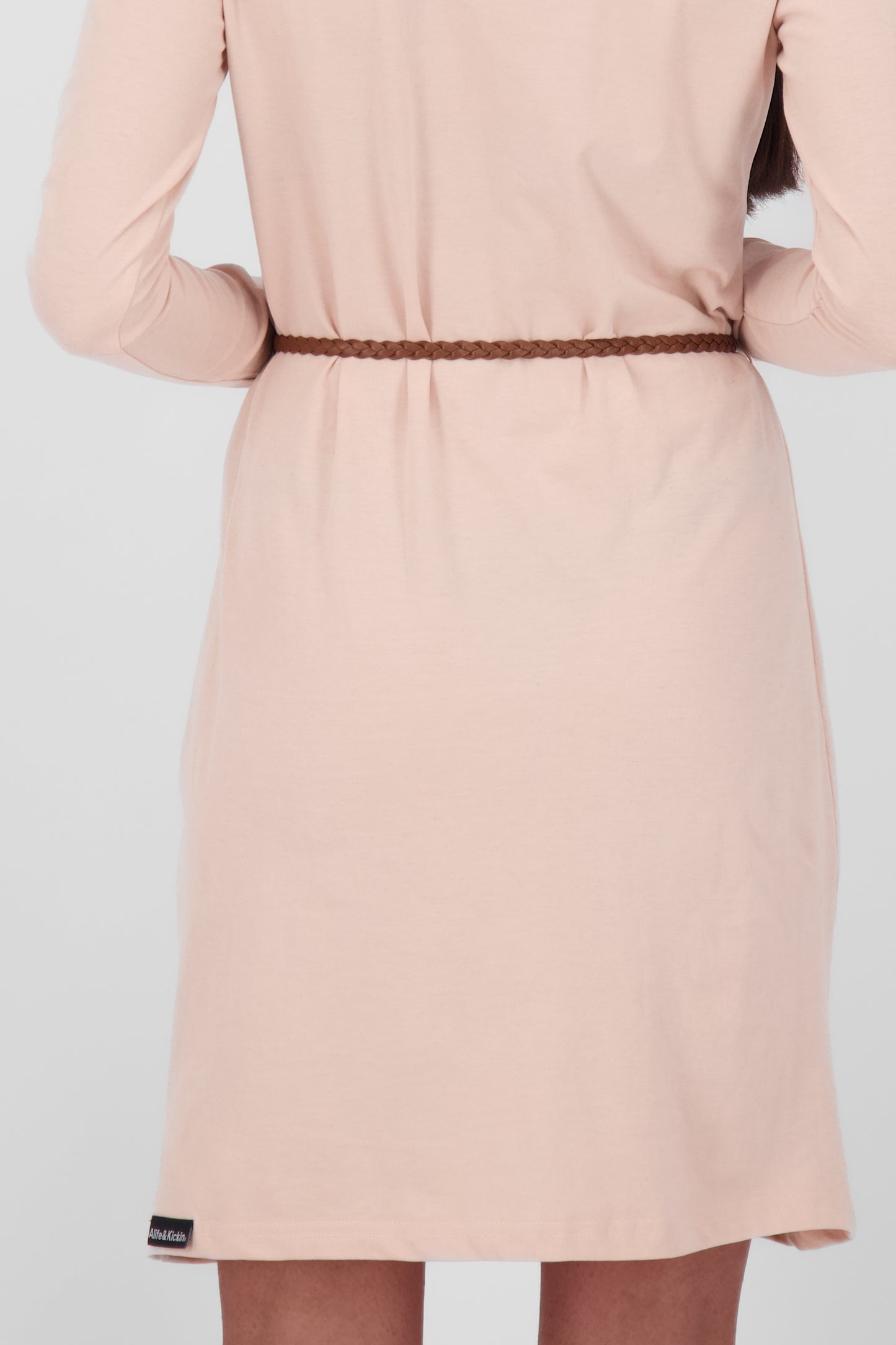 EllinAK A Jerseykleid - Mit geflochtenem Gürtel und figurbetonter Passform Rosa