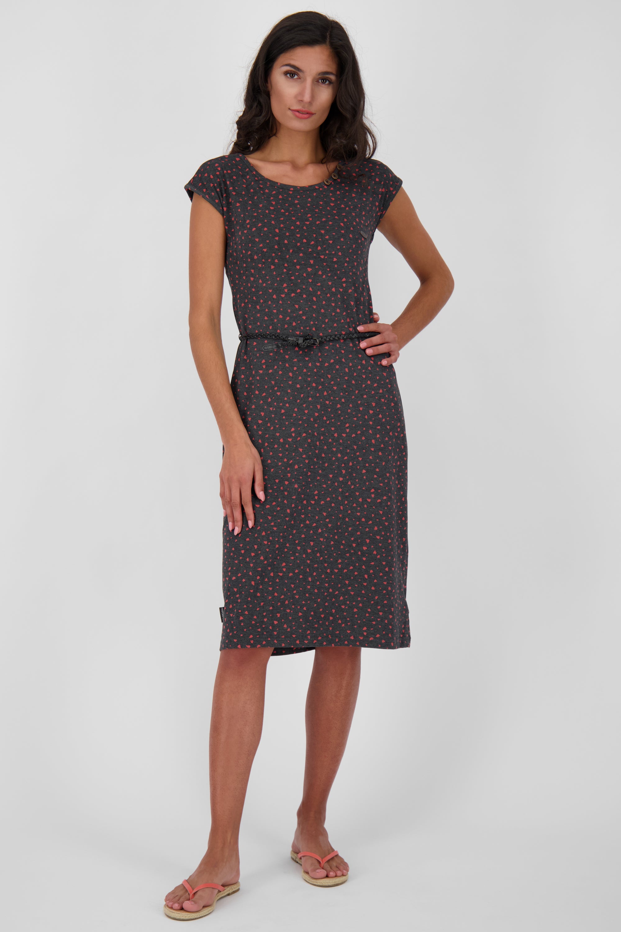 MelliAK Damenkleid mit niedlichen Zierknöpfen Schwarz