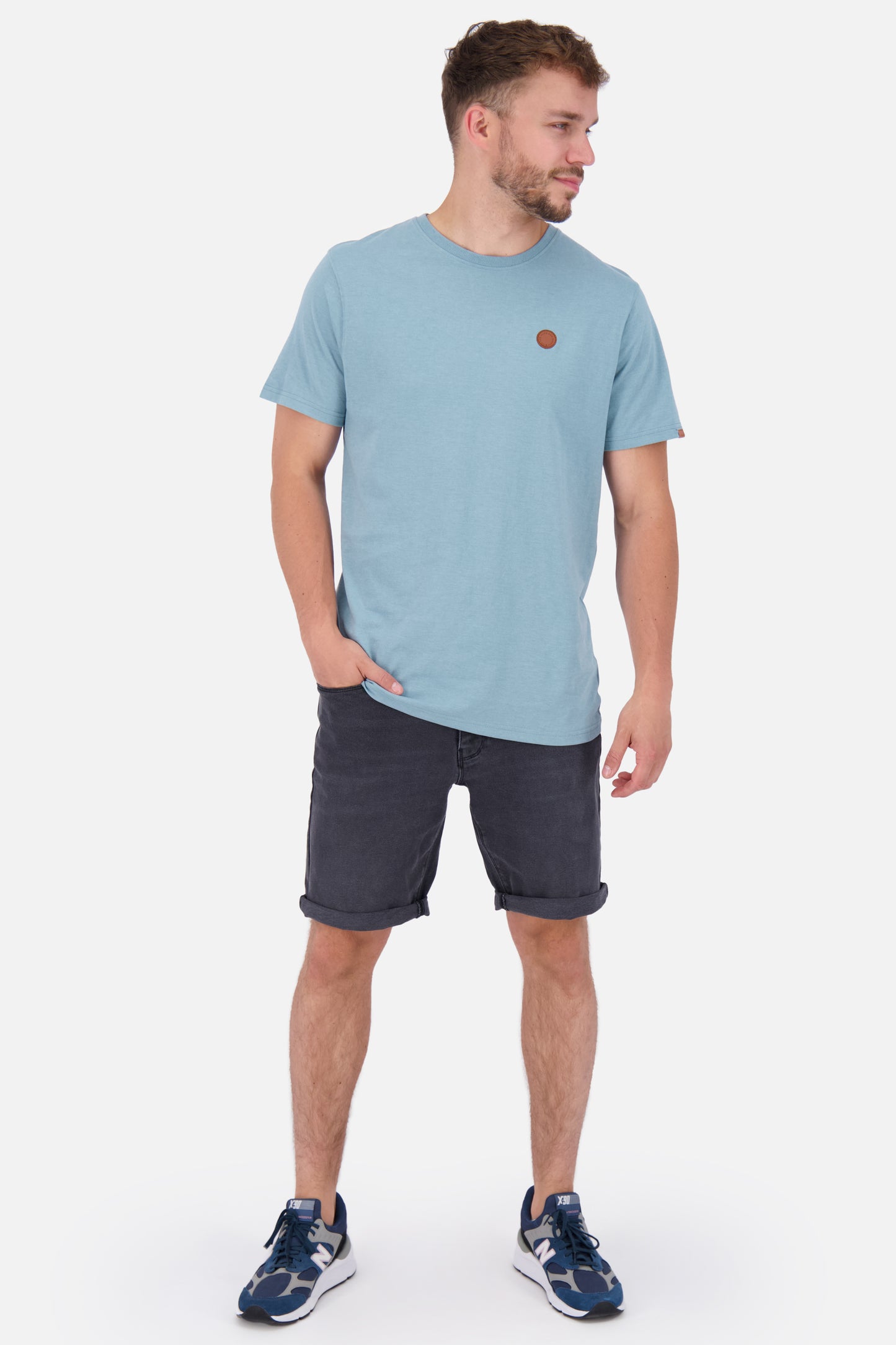 Basic-Shirt für Herren MaddoxAK A in schlichtem Design Grau