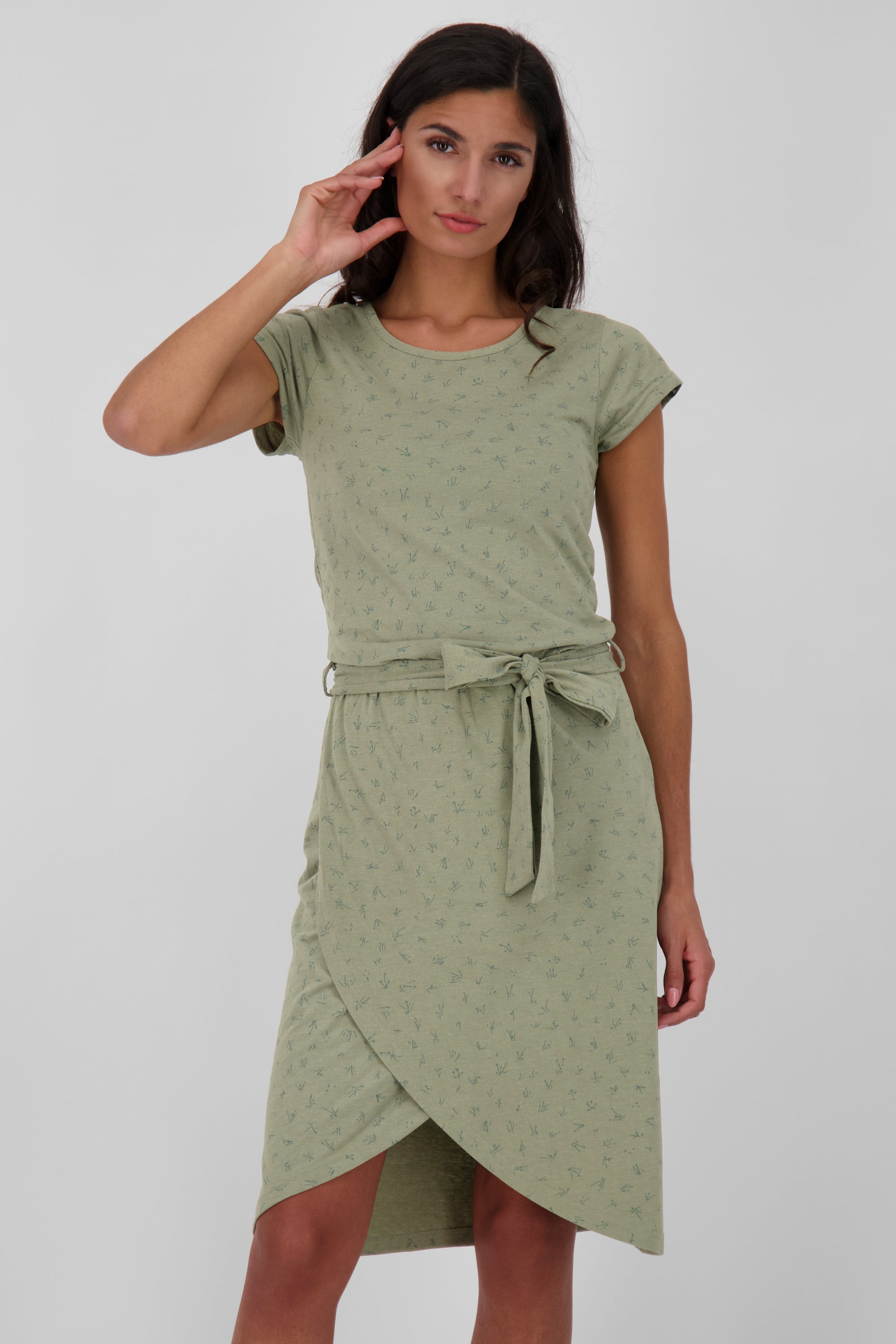 TheaAK Damenkleid mit Allover-Print für den perfekten Sommer-Look Grün