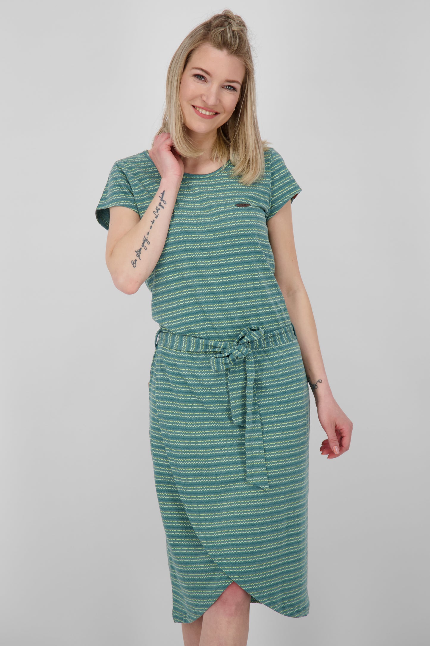 TheaAK Damenkleid mit Allover-Print für den perfekten Sommer-Look Dunkelgrün