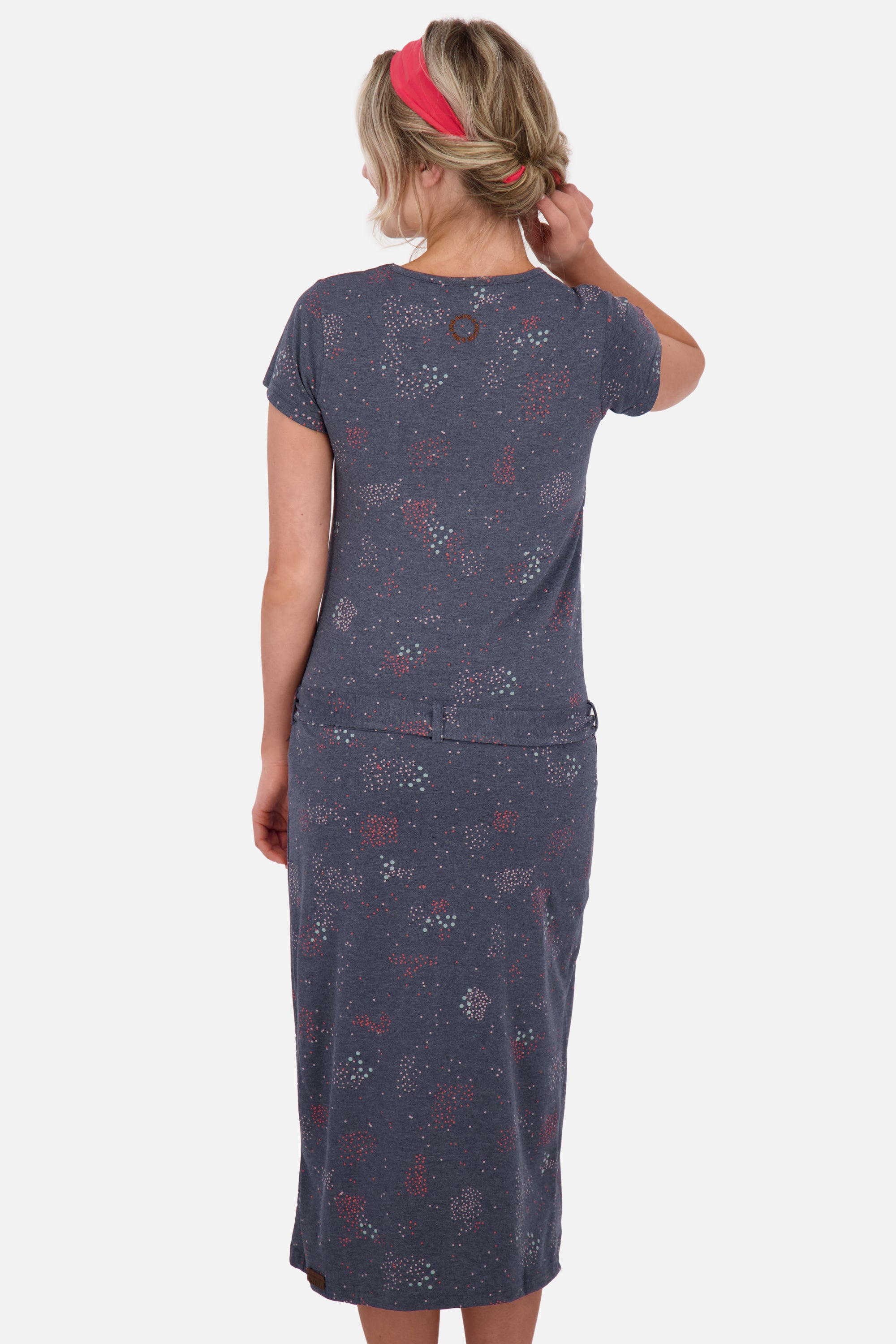 TheaAK B Sommerkleid Damen mit Gürtel Dunkelblau