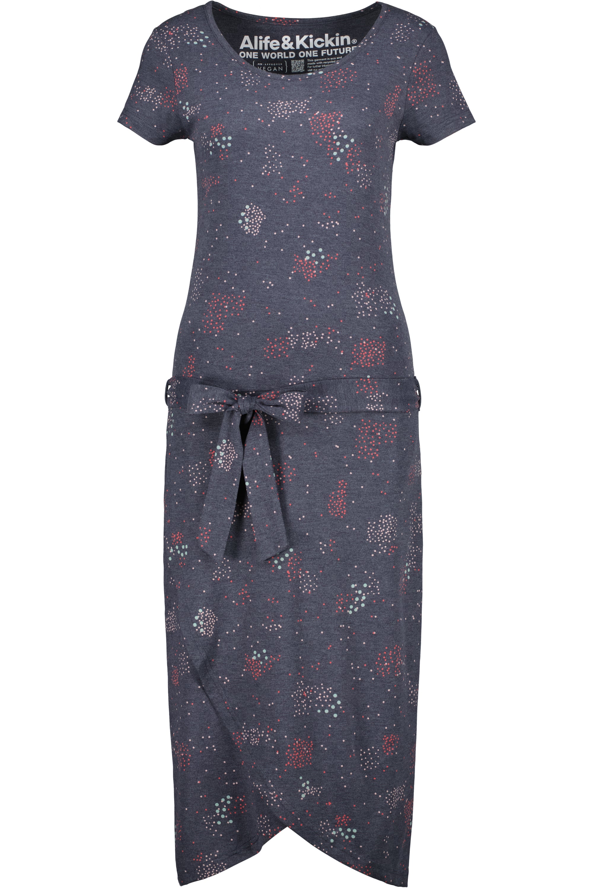 TheaAK B Sommerkleid Damen mit Gürtel Dunkelblau