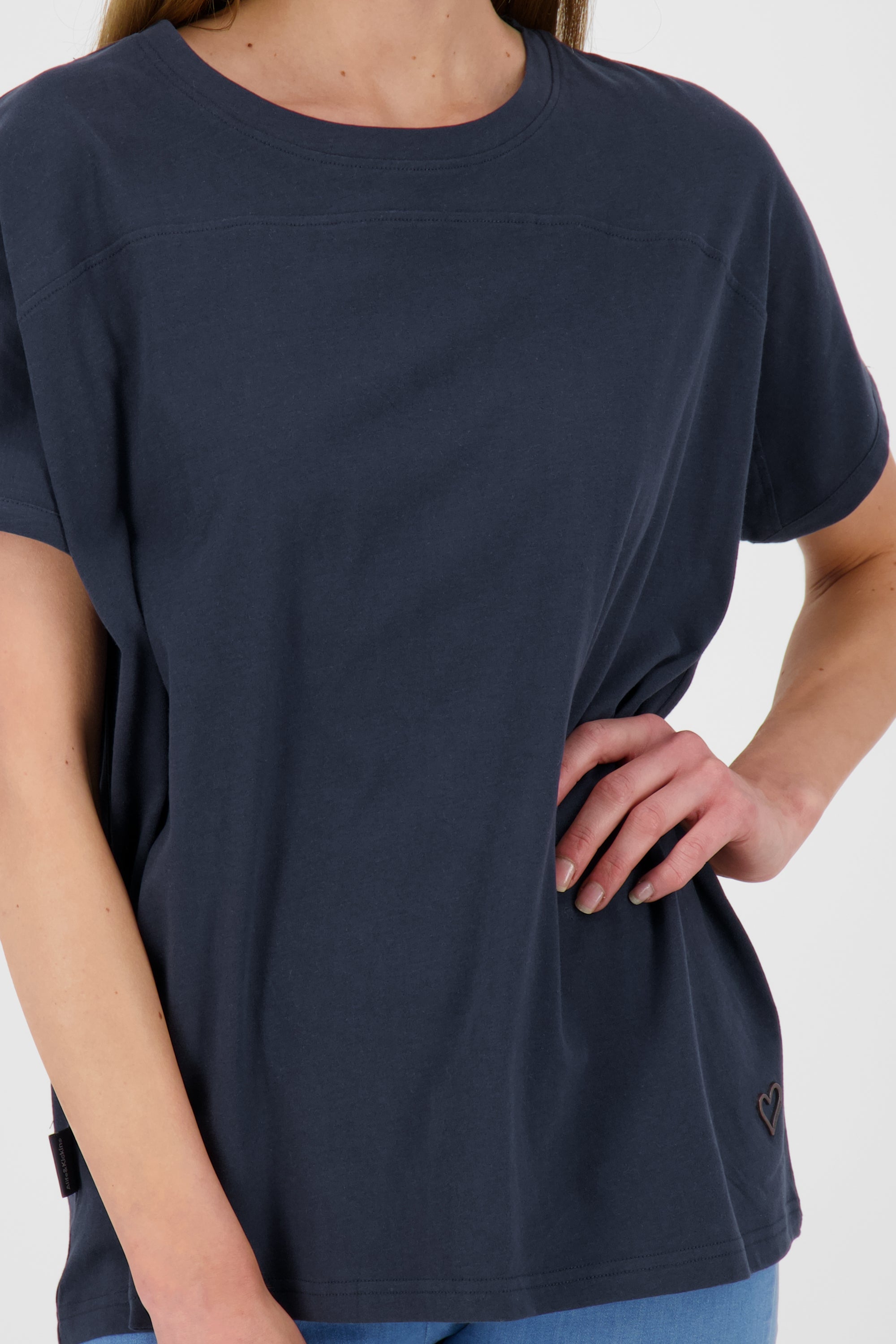 Feminines Kurzarmshirt DiniAK in trendigen Farben Dunkelblau