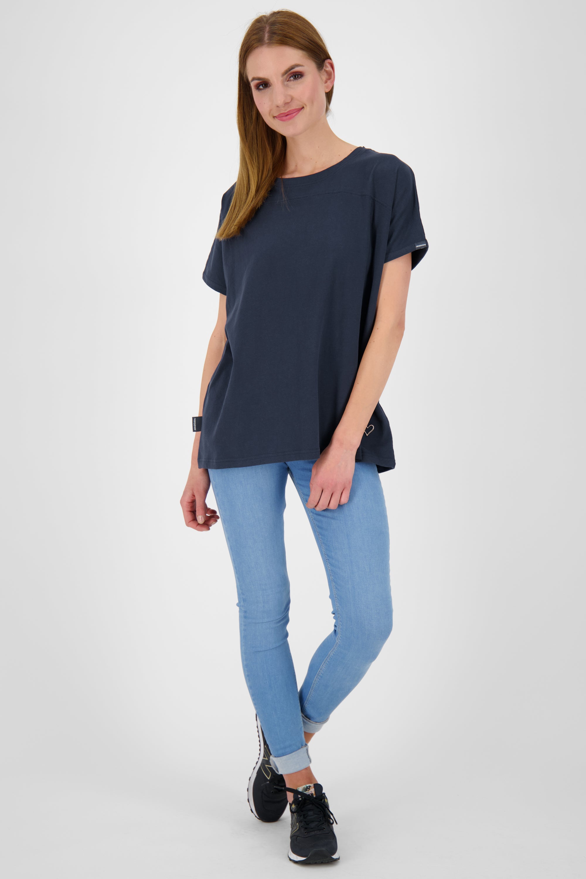 Feminines Kurzarmshirt DiniAK in trendigen Farben Dunkelblau
