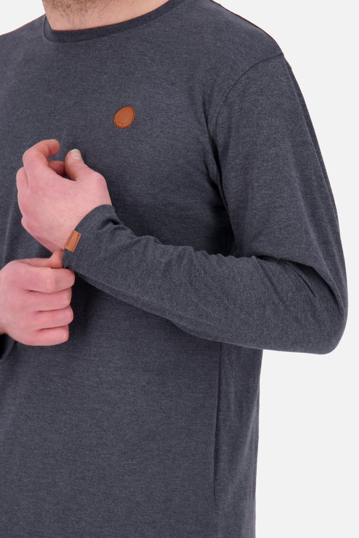 AlexAK A Langarmshirt Herren Basic Dunkelblau
