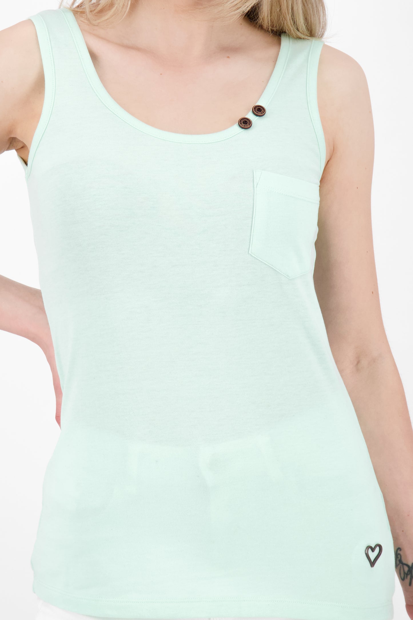 Dezent geschnittenes Damen Longsleeve LeaAK B mit Muster Hellgrün