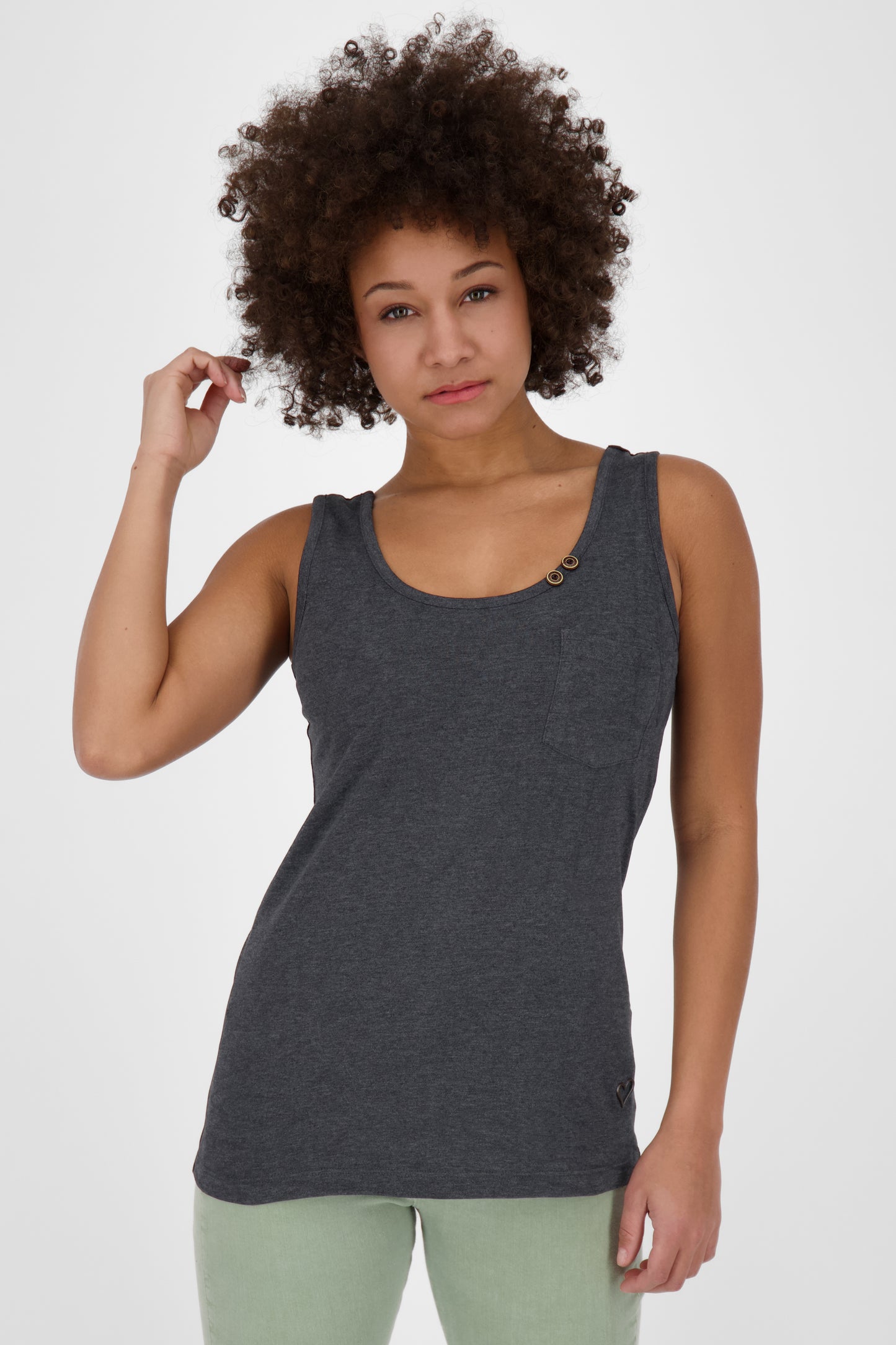 Dezent geschnittenes Damen Longsleeve LeaAK B mit Muster Schwarz