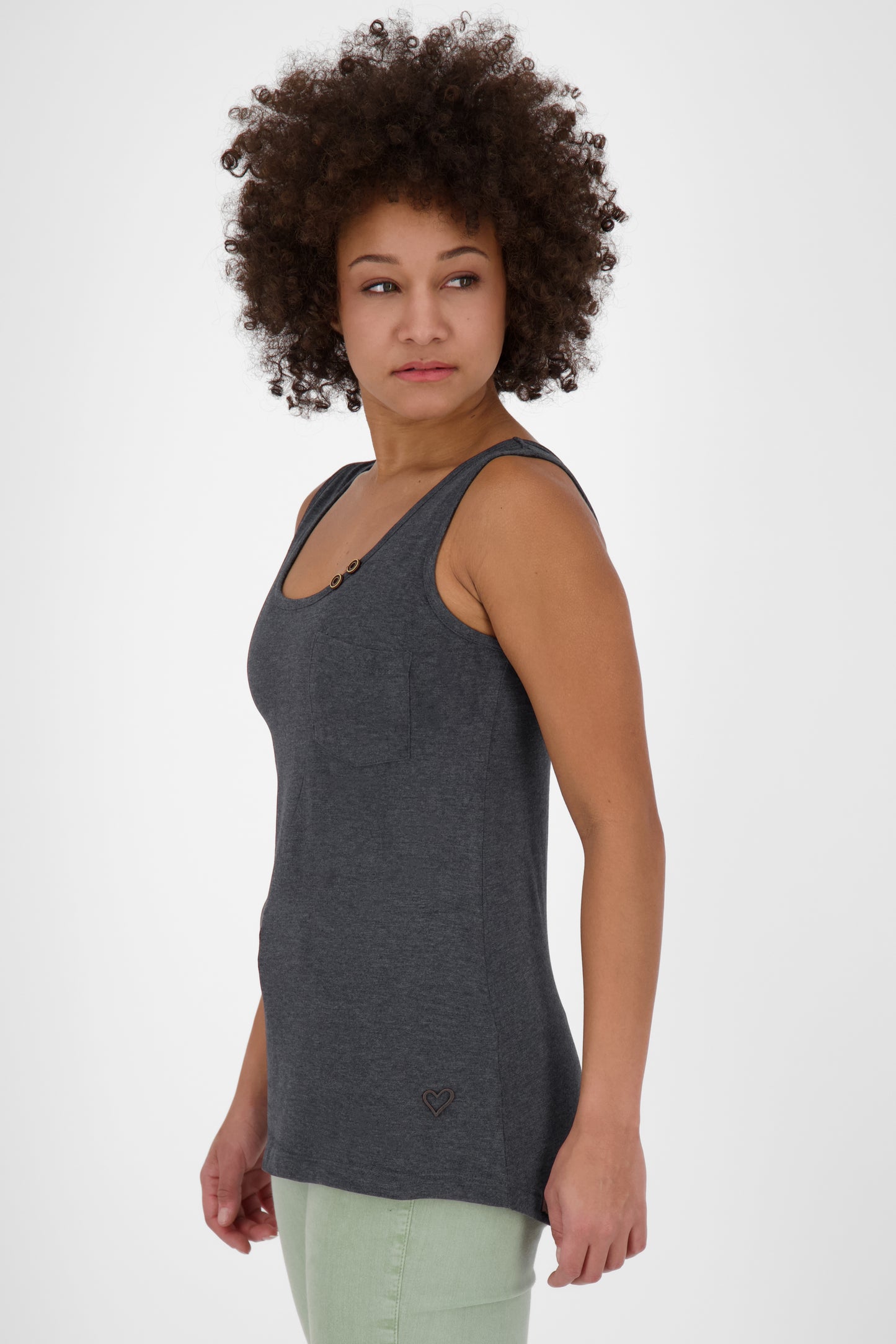 Dezent geschnittenes Damen Longsleeve LeaAK B mit Muster Schwarz