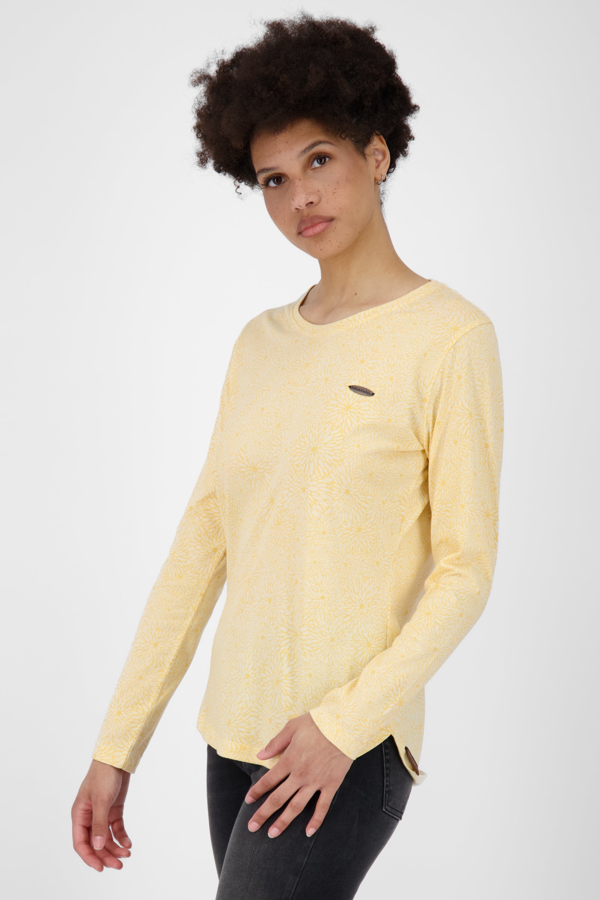 LeaAK B Longsleeve Damen - Muster trifft auf Stil Gelb