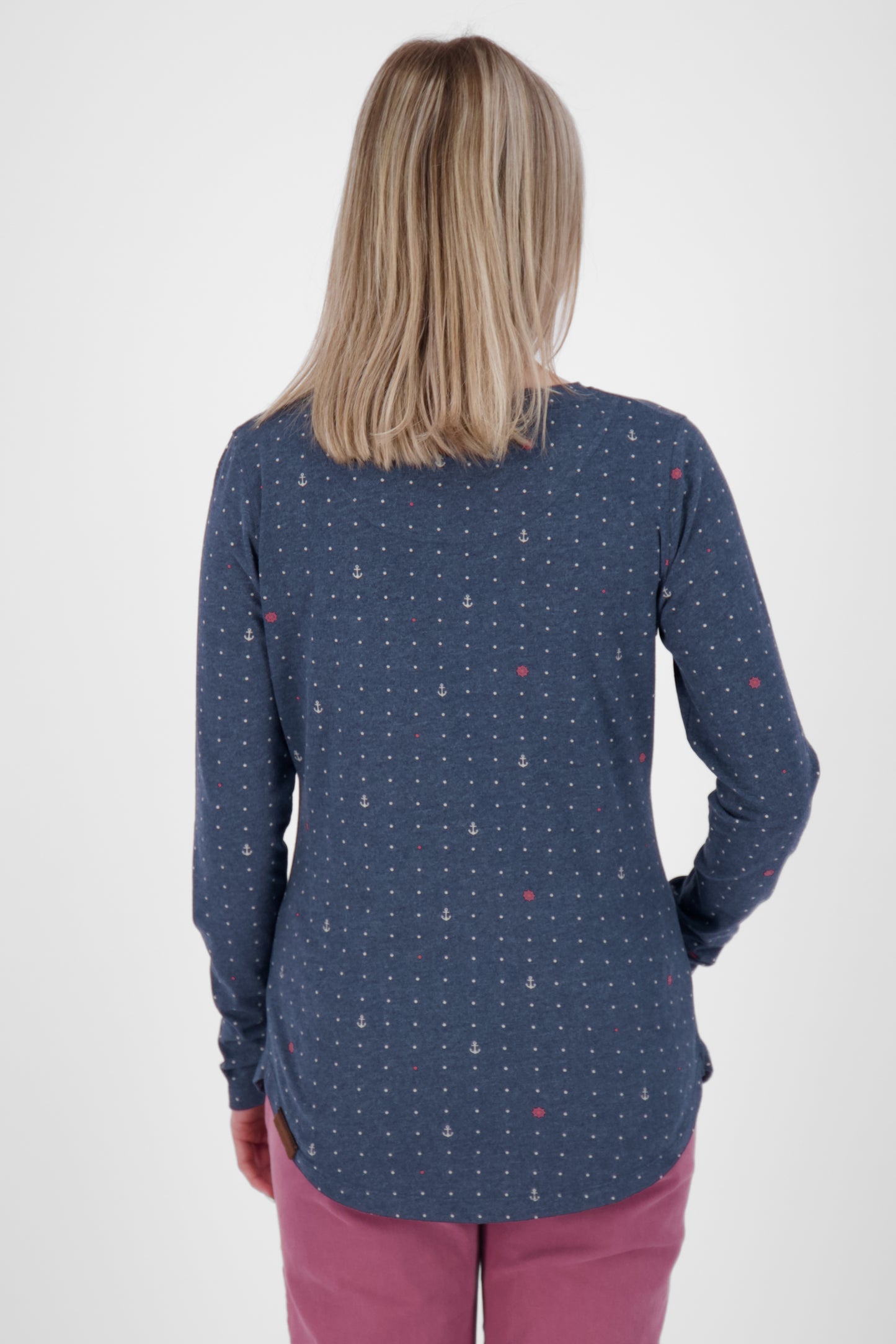 LeaAK B Longsleeve Damen - Muster trifft auf Stil Dunkelblau