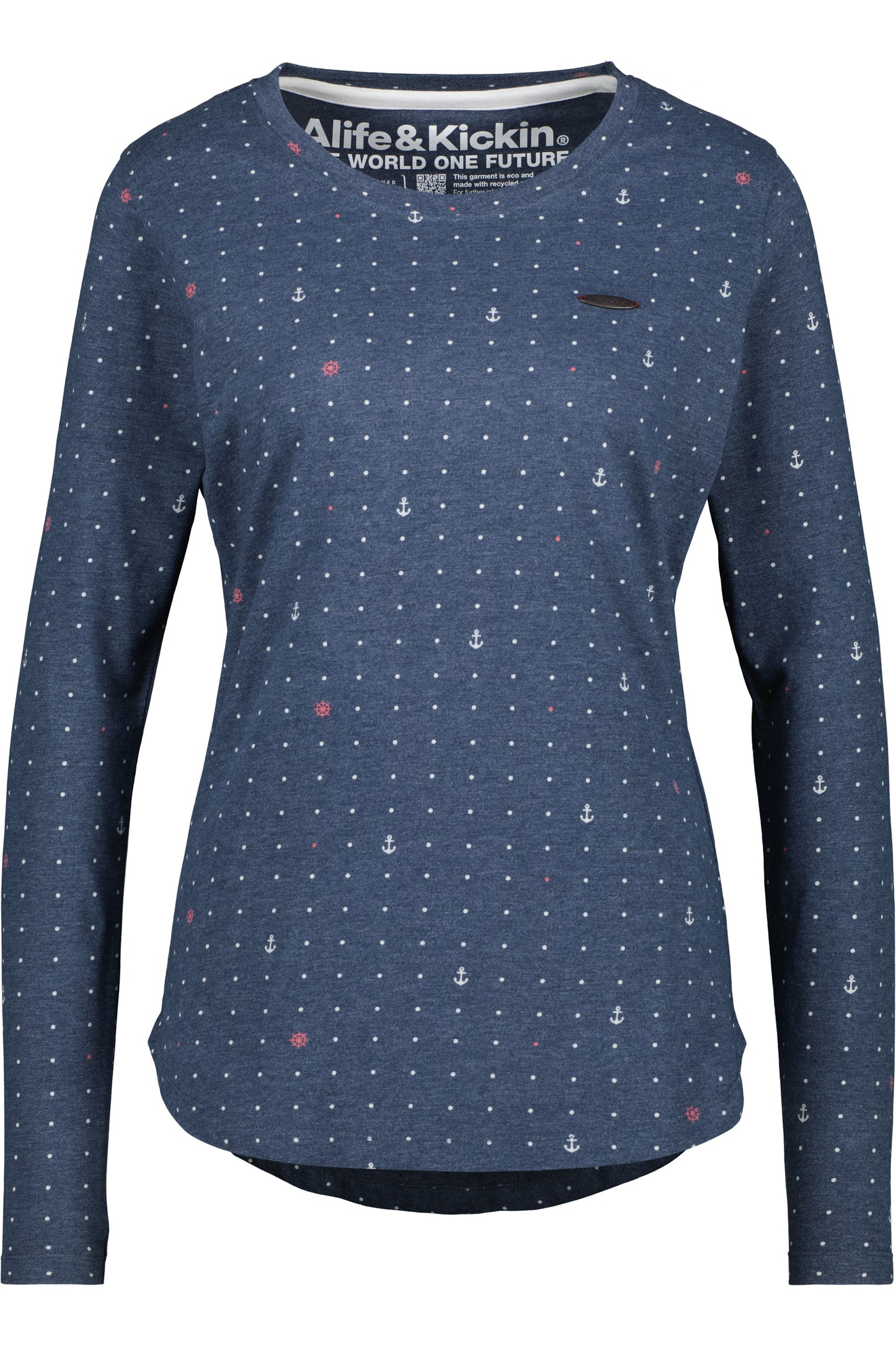 LeaAK B Longsleeve Damen - Muster trifft auf Stil Dunkelblau