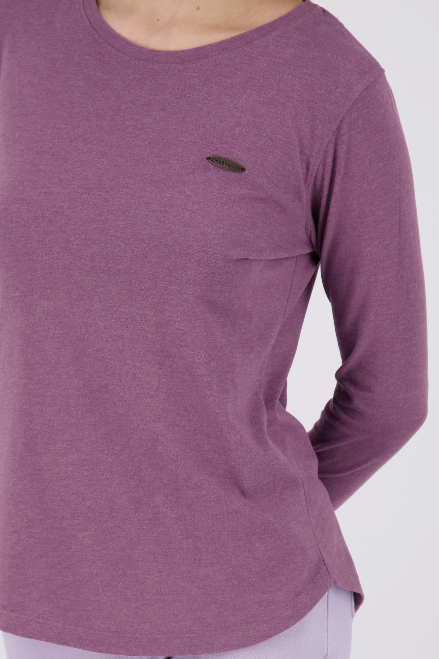 LeaAK A - Hochwertiges Damen Longsleeve für jeden Anlass Violett