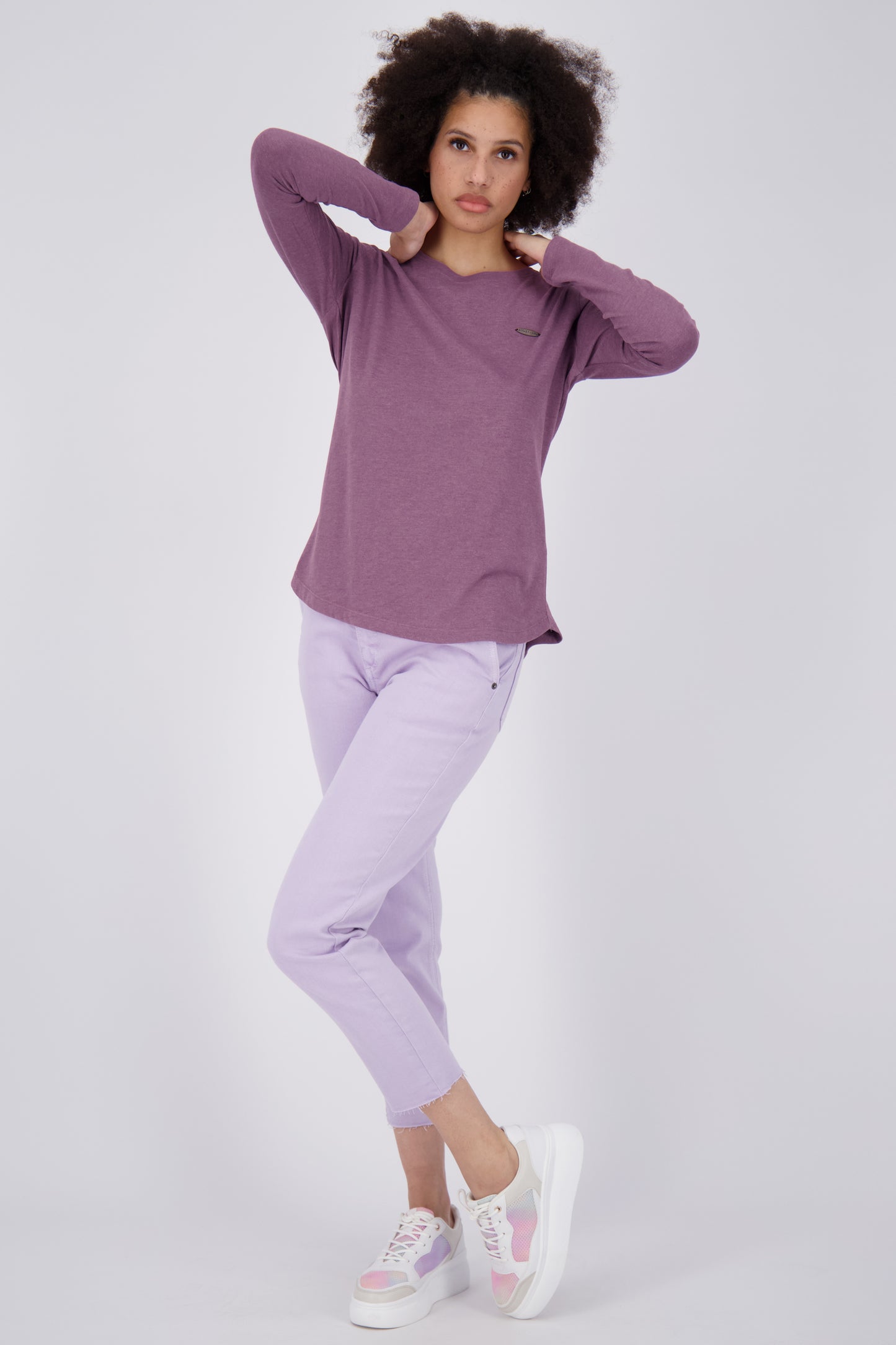 LeaAK A - Hochwertiges Damen Longsleeve für jeden Anlass Violett