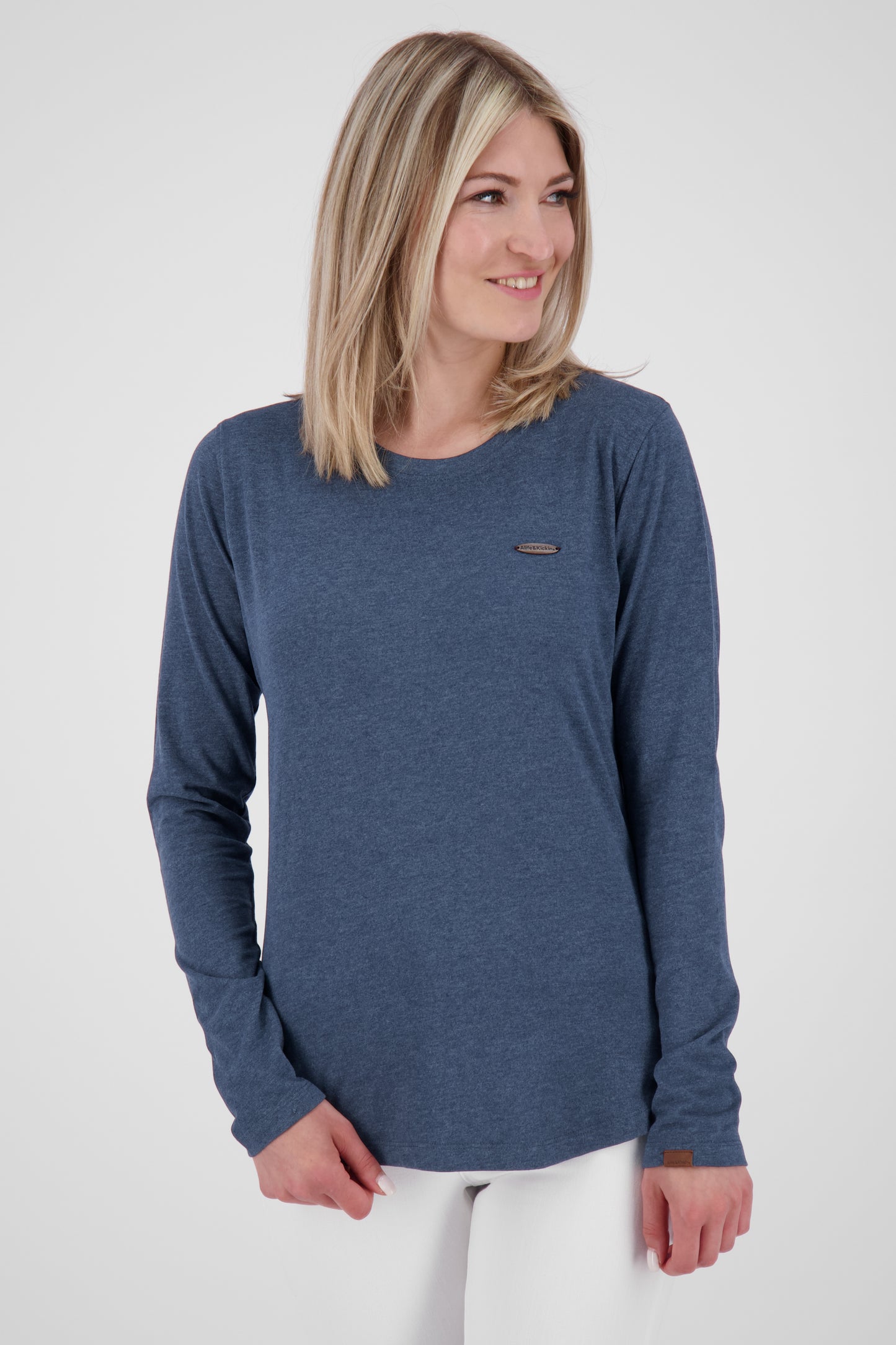 LeaAK A - Hochwertiges Damen Longsleeve für jeden Anlass Dunkelblau