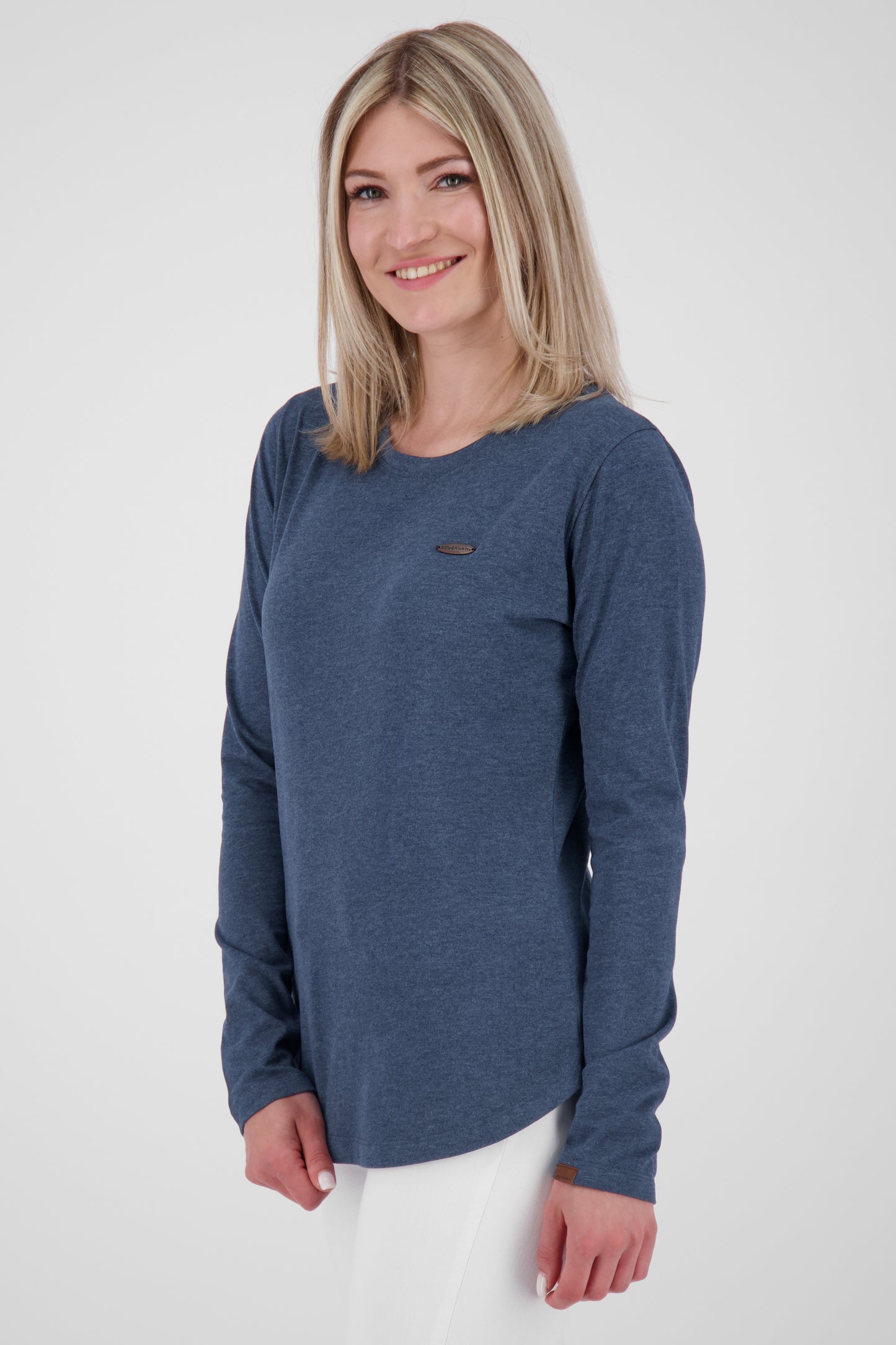 LeaAK A - Hochwertiges Damen Longsleeve für jeden Anlass Dunkelblau