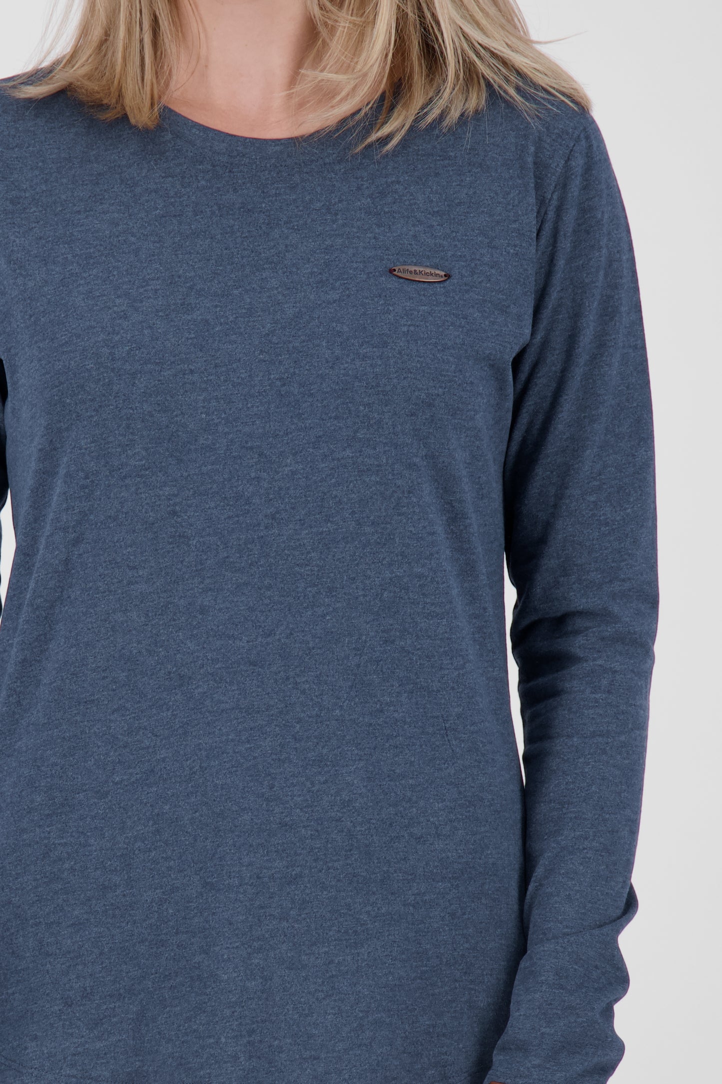LeaAK A - Hochwertiges Damen Longsleeve für jeden Anlass Dunkelblau