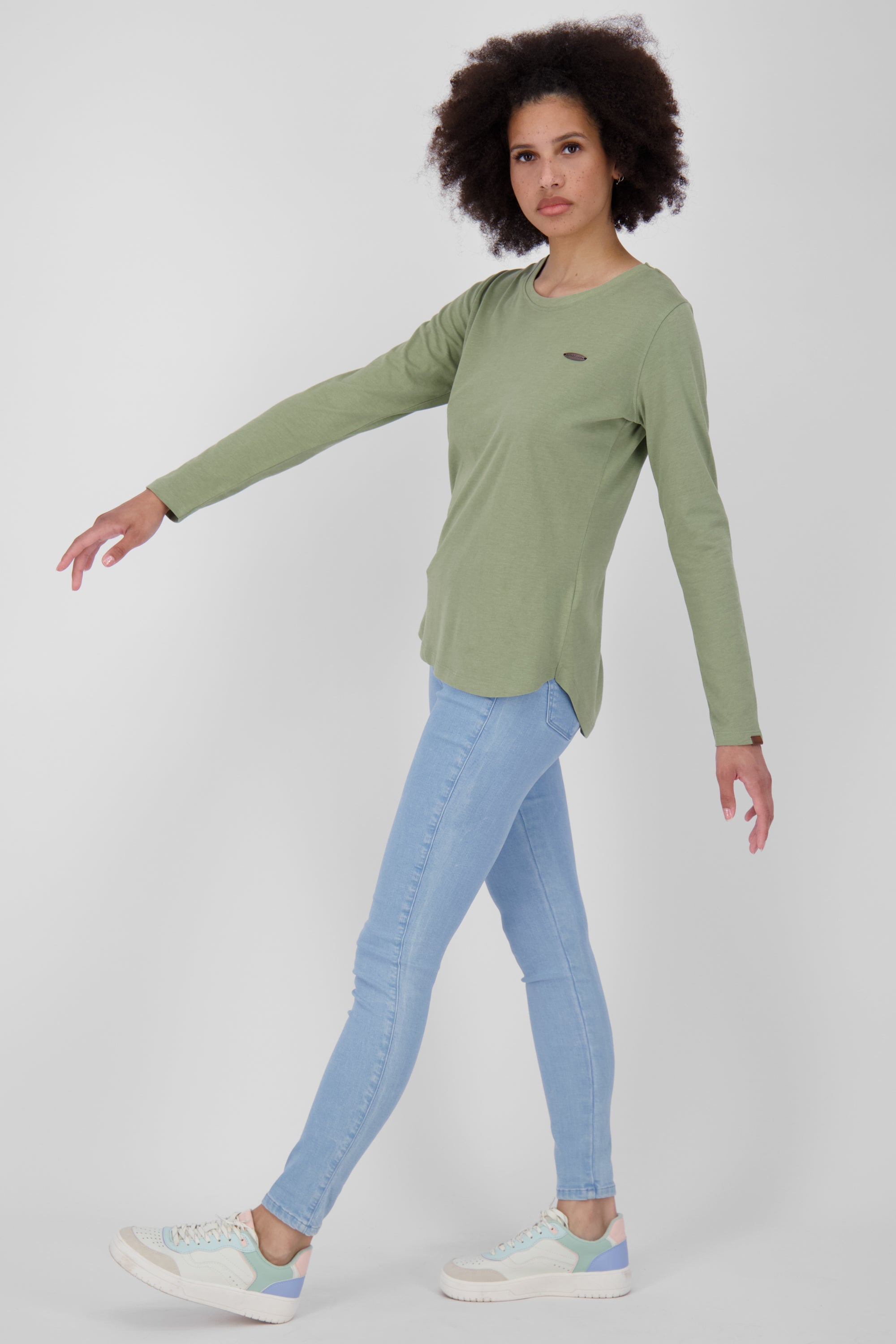 LeaAK A - Hochwertiges Damen Longsleeve für jeden Anlass Grün