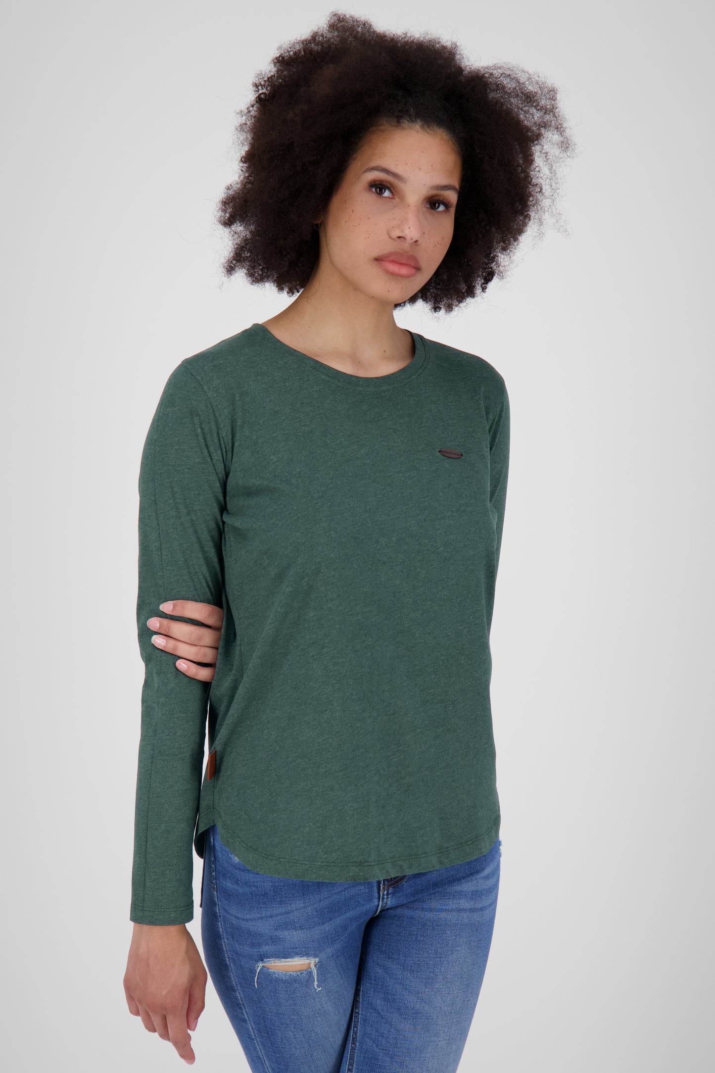 LeaAK A - Hochwertiges Damen Longsleeve für jeden Anlass Dunkelgrün