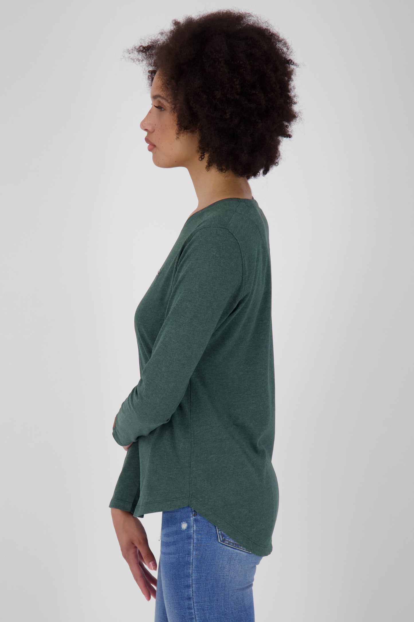 LeaAK A - Hochwertiges Damen Longsleeve für jeden Anlass Dunkelgrün