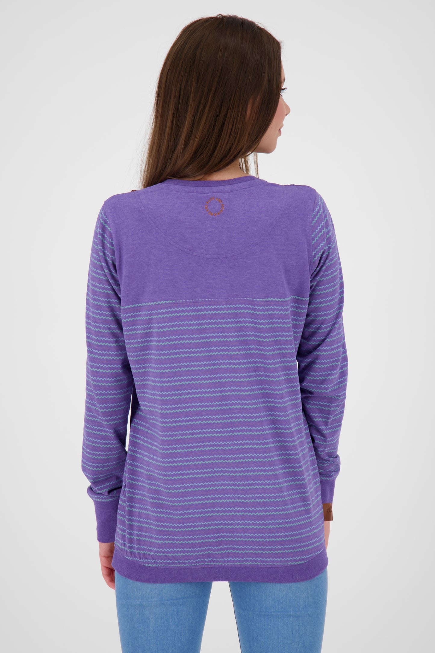 Damen Langarmshirt LeonieAK - Stylische Streifenmuster Violett