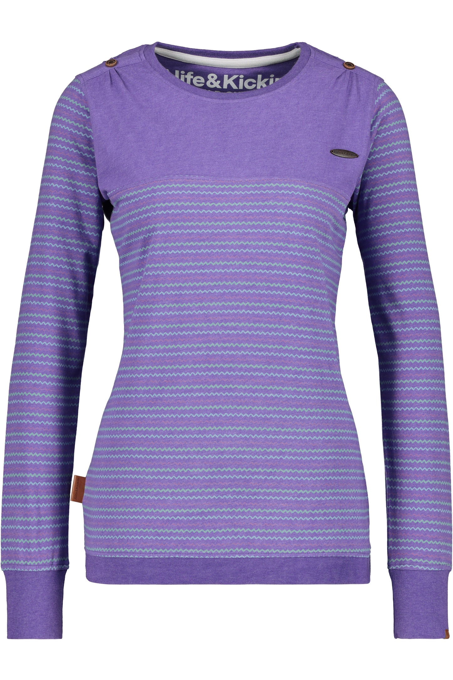 Damen Langarmshirt LeonieAK - Stylische Streifenmuster Violett