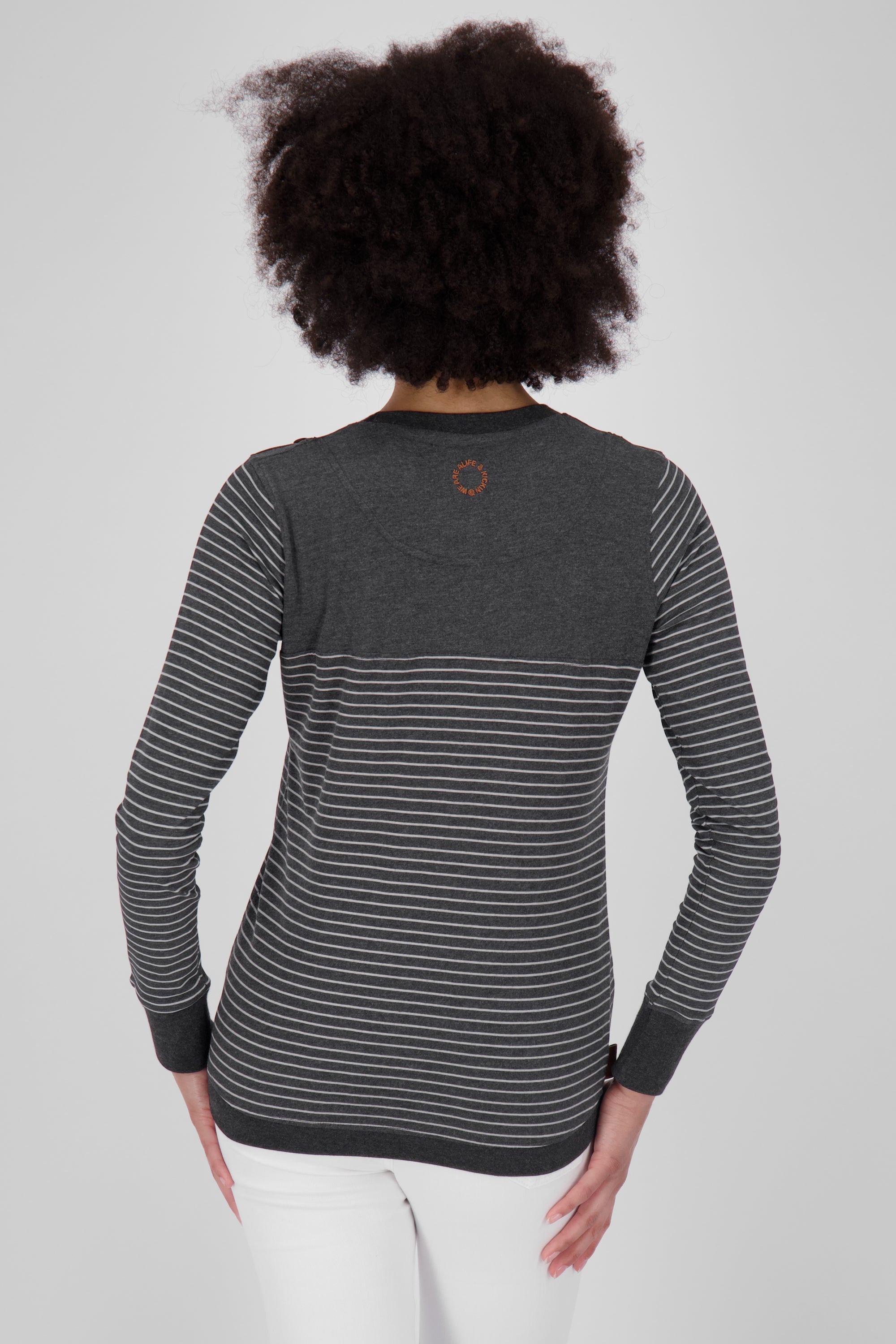 LeonieAK Z Langarmshirt Damen mit Streifen Schwarz