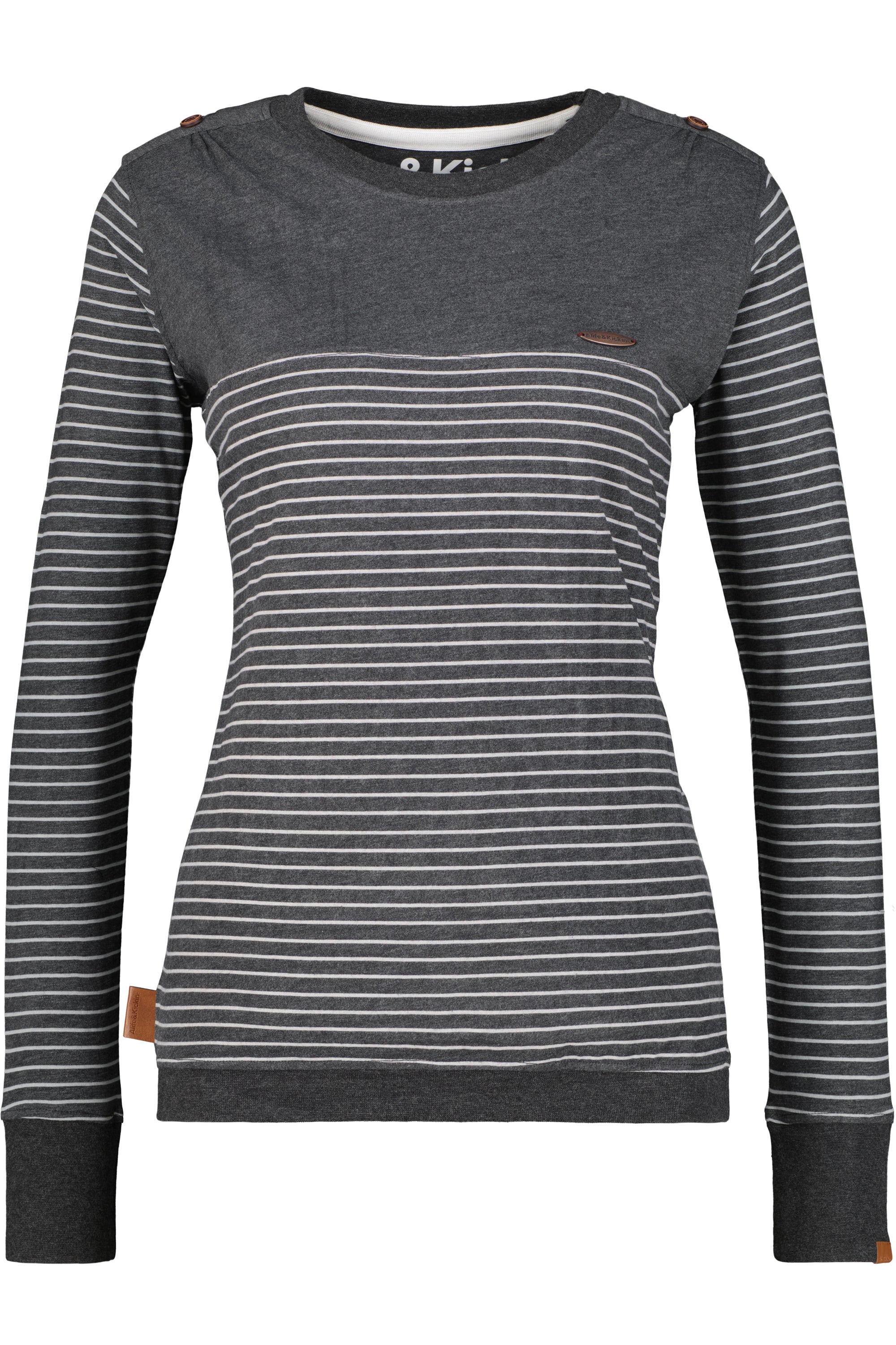 LeonieAK Z Langarmshirt Damen mit Streifen Schwarz