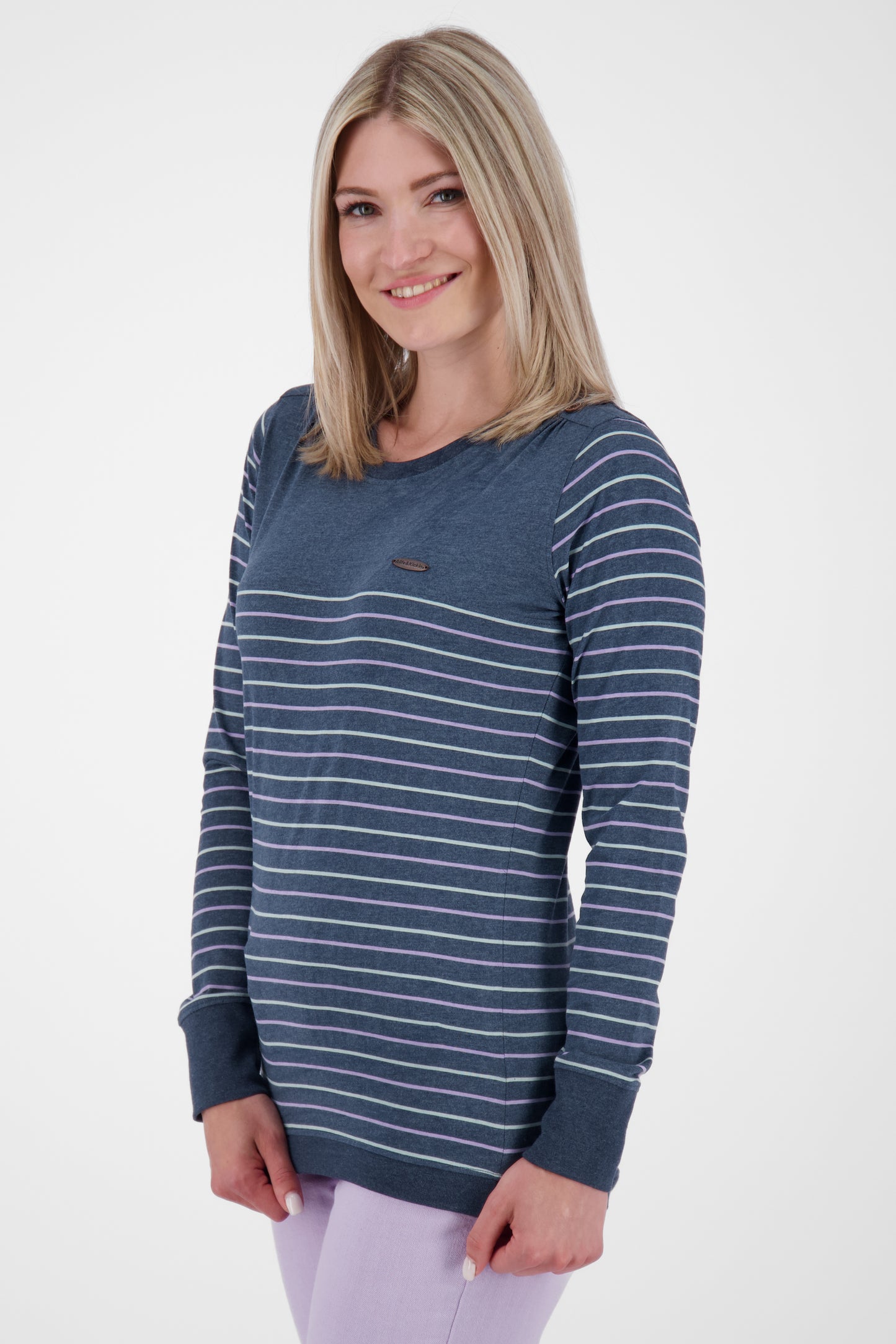 LeonieAK Z Langarmshirt Damen mit Rundhalsausschnitt Dunkelblau