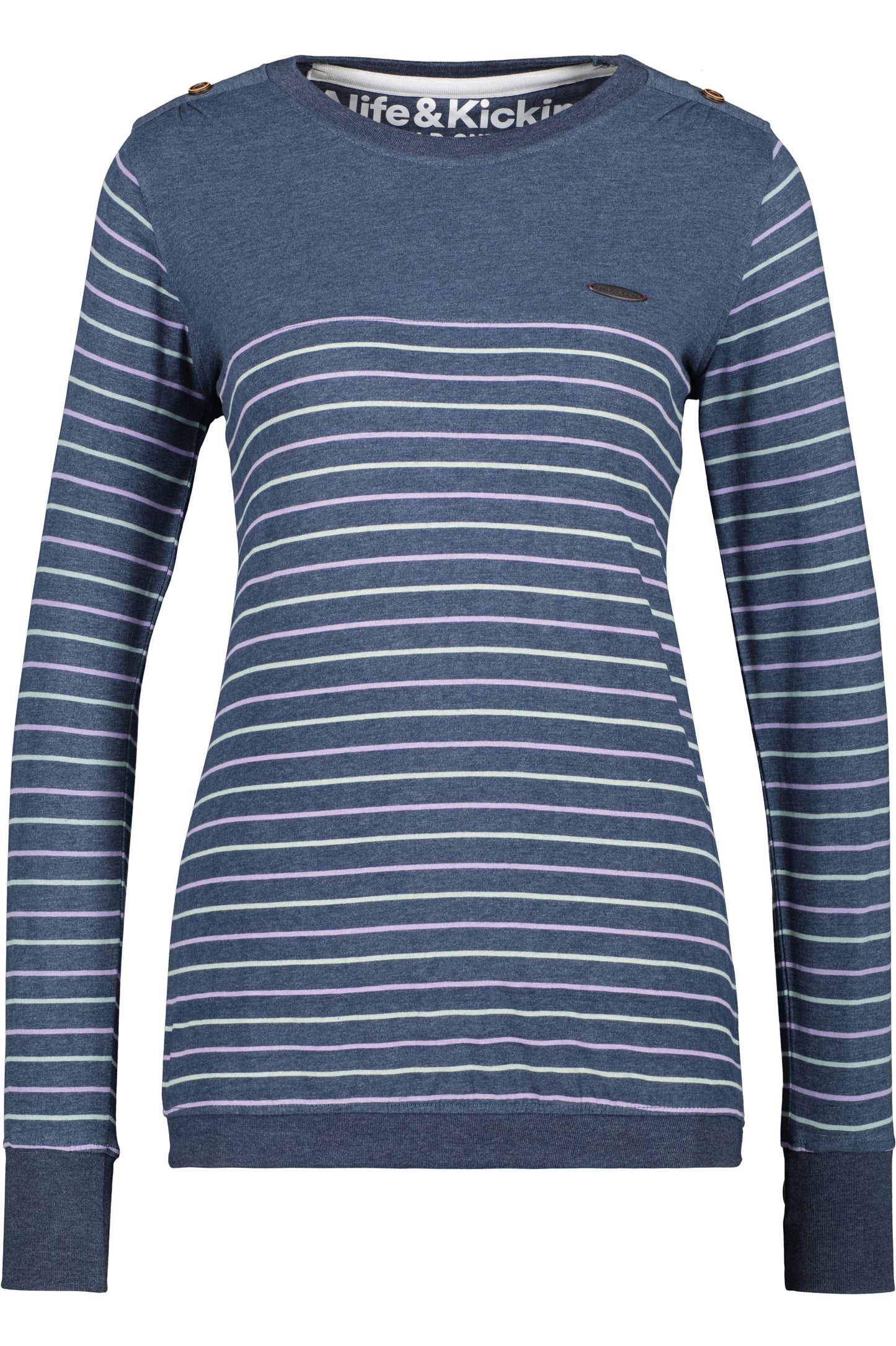 LeonieAK Z Langarmshirt Damen mit Rundhalsausschnitt Dunkelblau