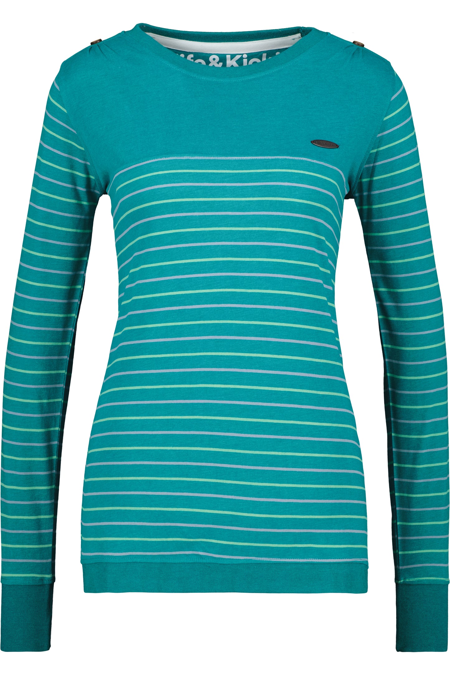 LeonieAK Z Langarmshirt Damen mit Rundhalsausschnitt Dunkelgrün