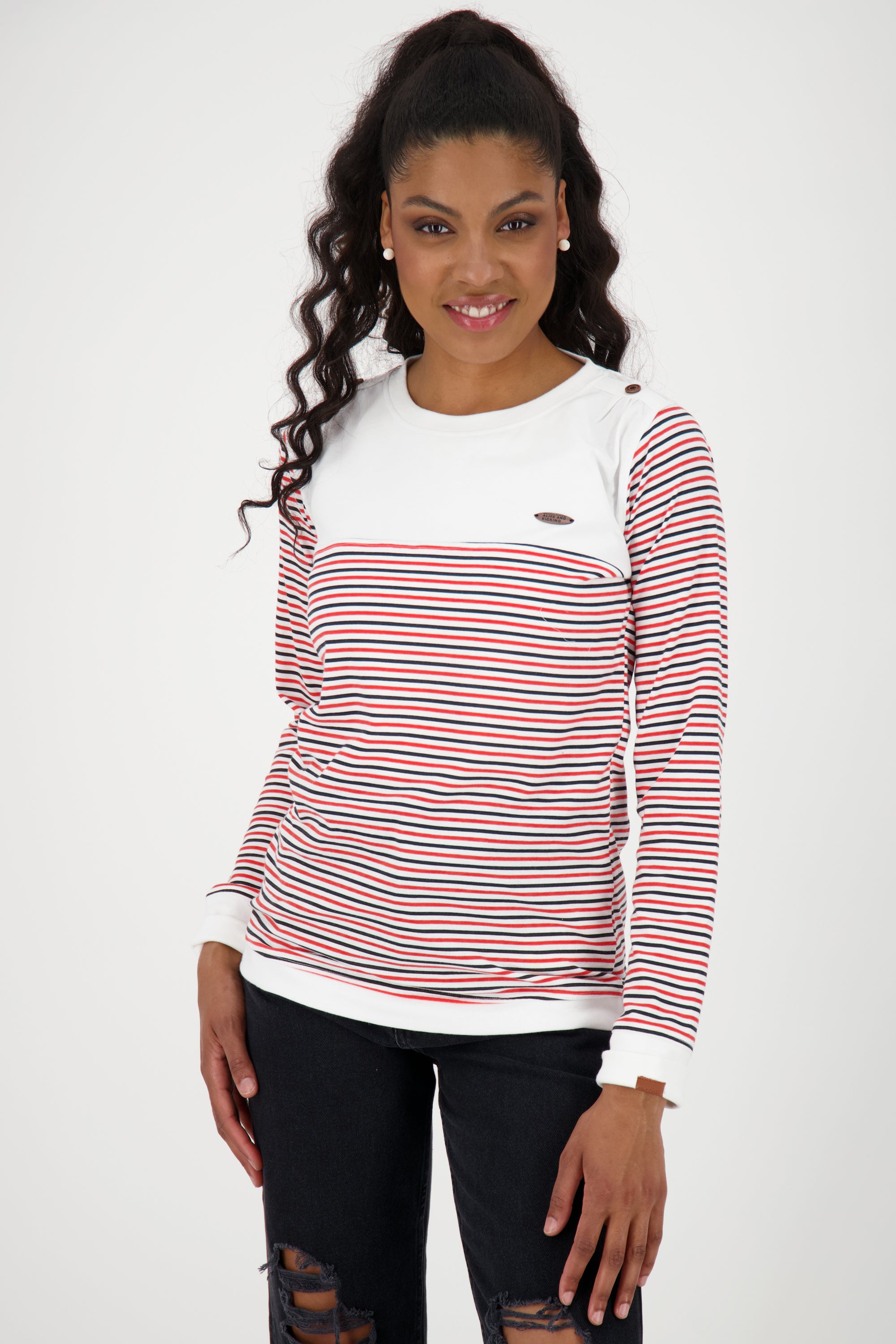 Longsleeve Damen LeonieAK Z setzt mit Streifen neue Trends Weiß