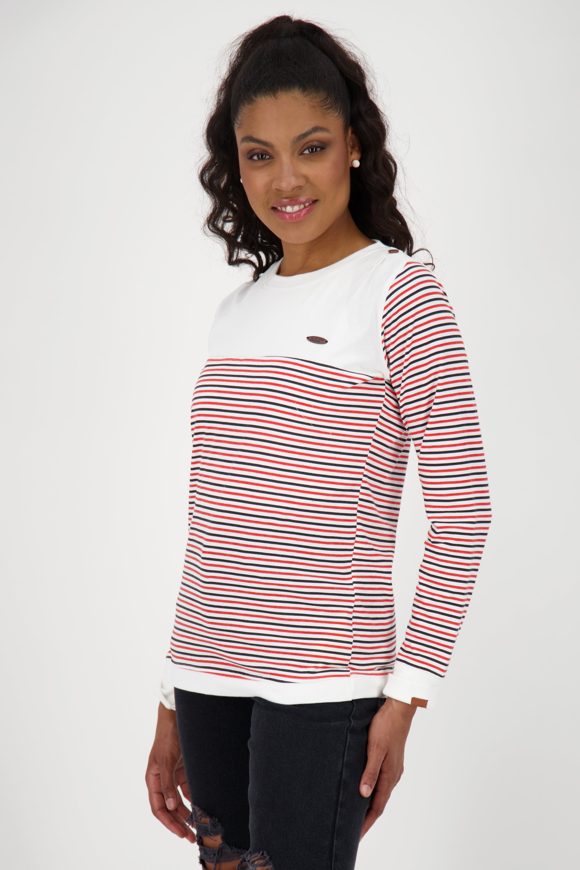 Longsleeve Damen LeonieAK Z setzt mit Streifen neue Trends Weiß