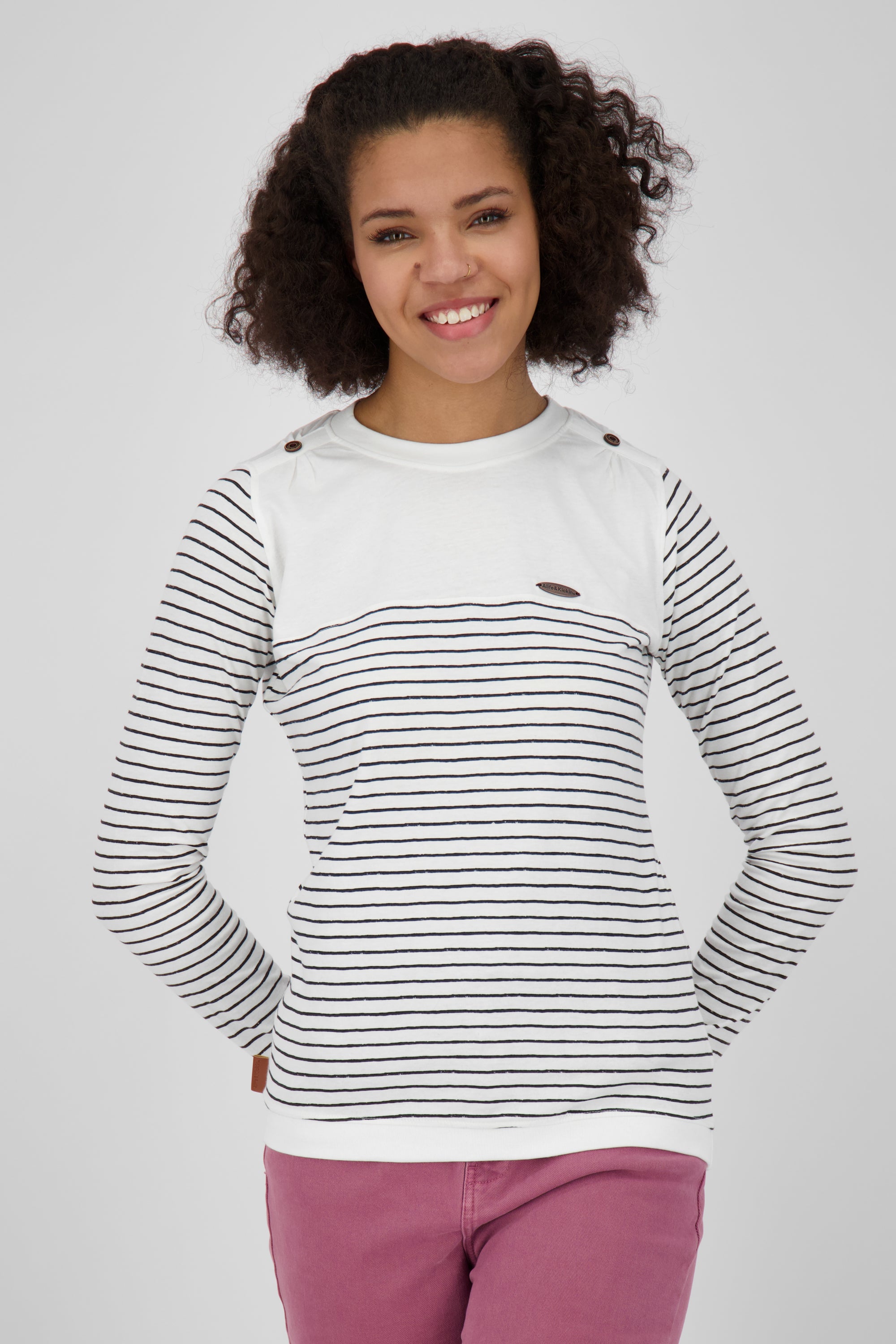 Longsleeve Damen LeonieAK Z setzt mit Streifen neue Trends Weiß