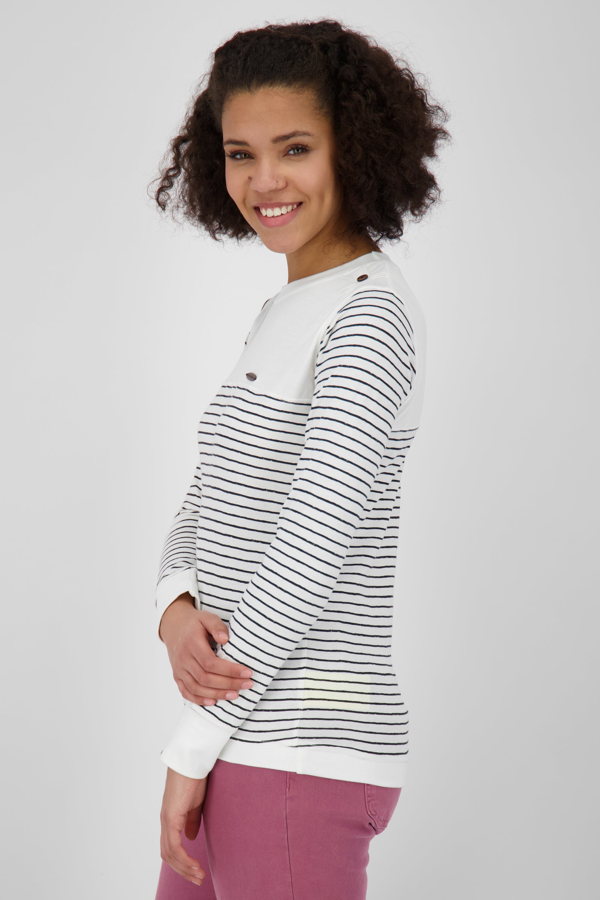 Longsleeve Damen LeonieAK Z setzt mit Streifen neue Trends Weiß