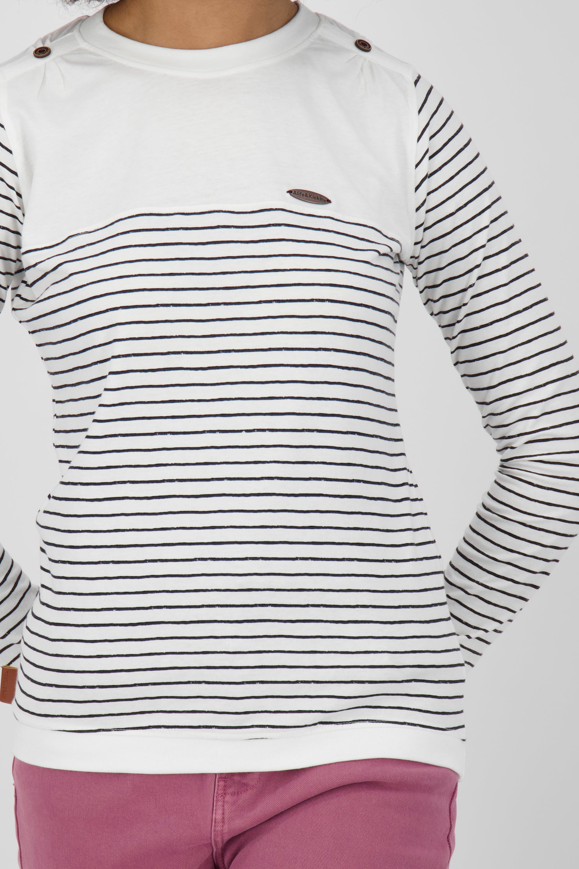 Longsleeve Damen LeonieAK Z setzt mit Streifen neue Trends Weiß
