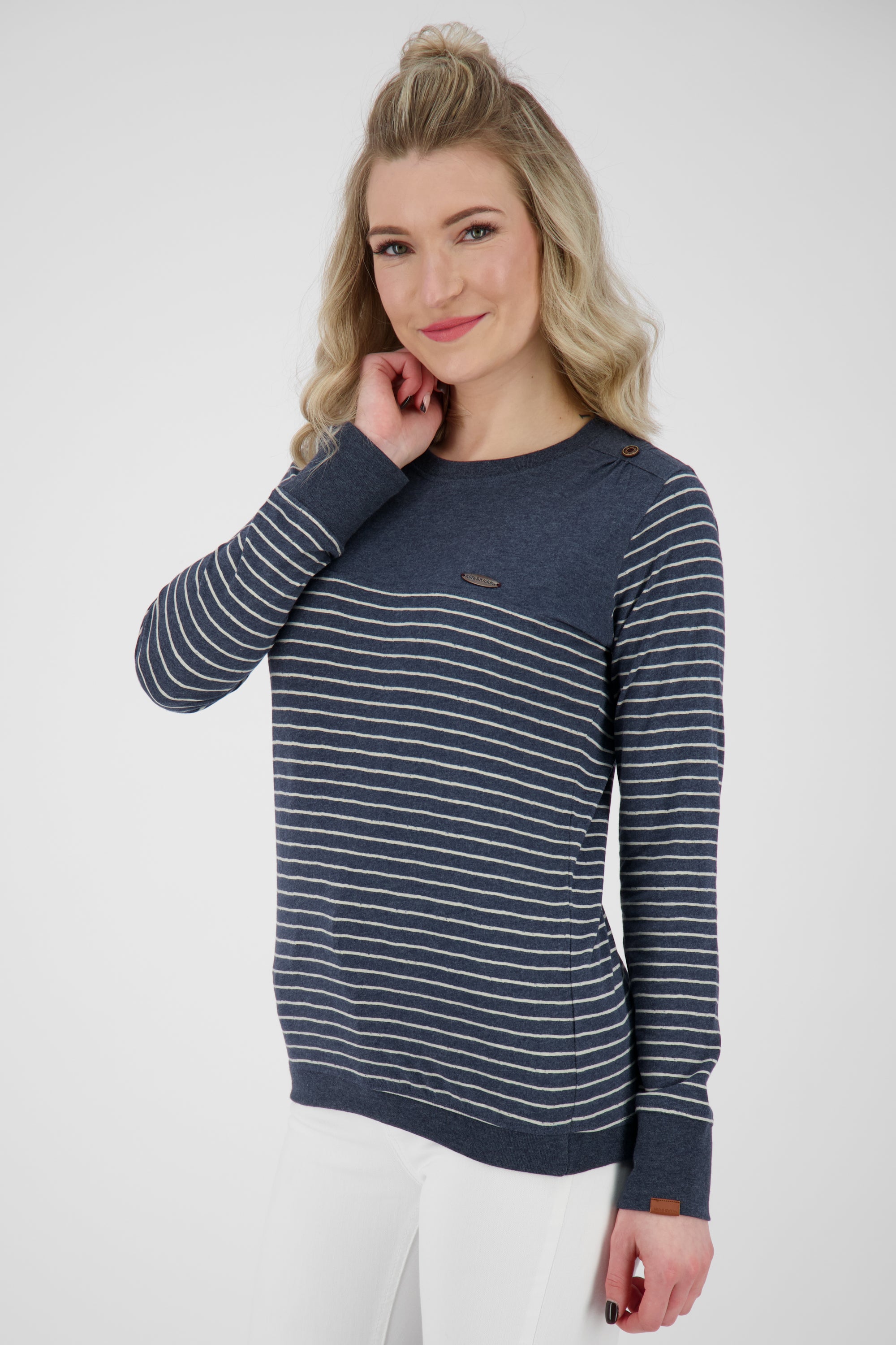 Longsleeve Damen LeonieAK Z setzt mit Streifen neue Trends Dunkelblau