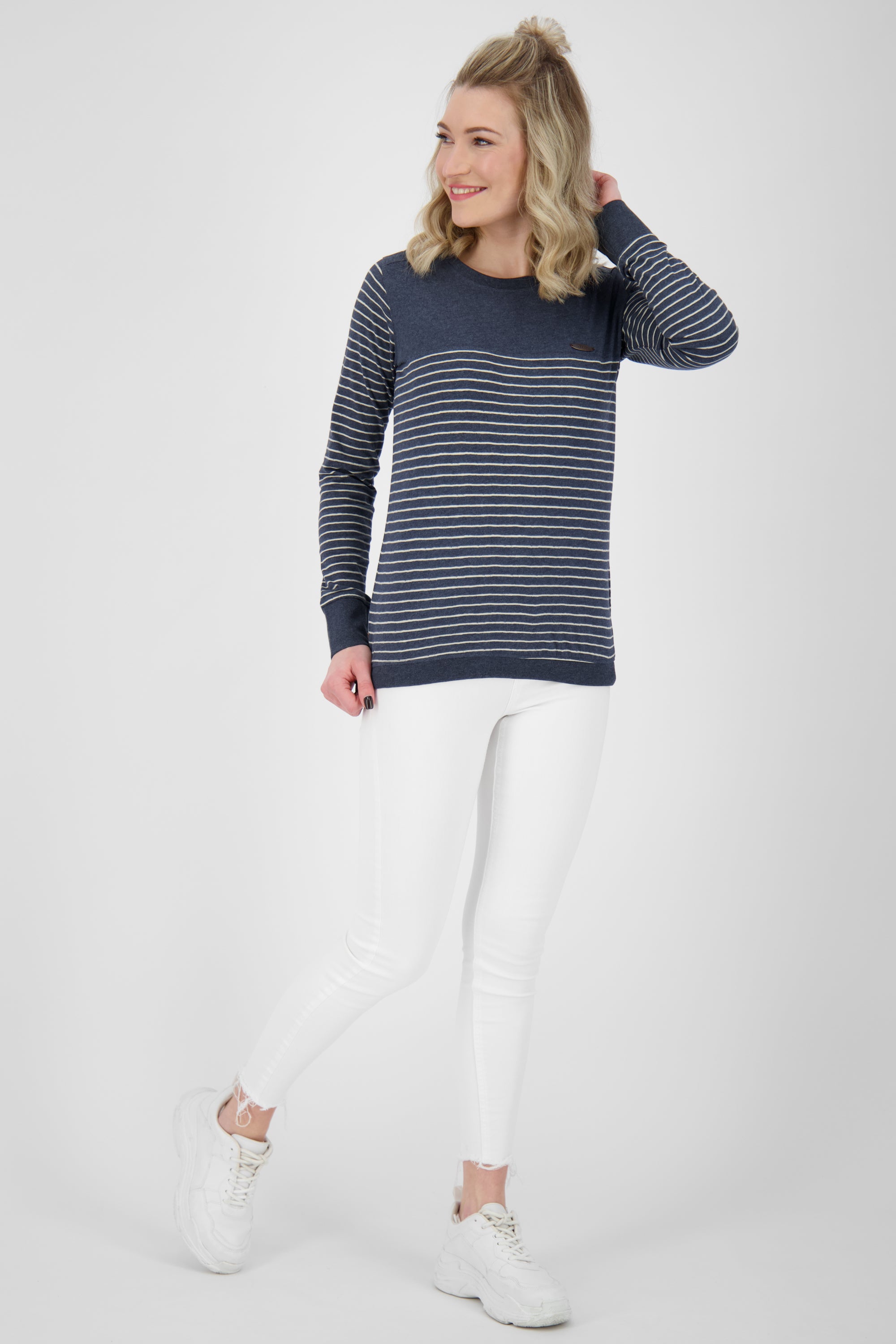 Longsleeve Damen LeonieAK Z setzt mit Streifen neue Trends Dunkelblau