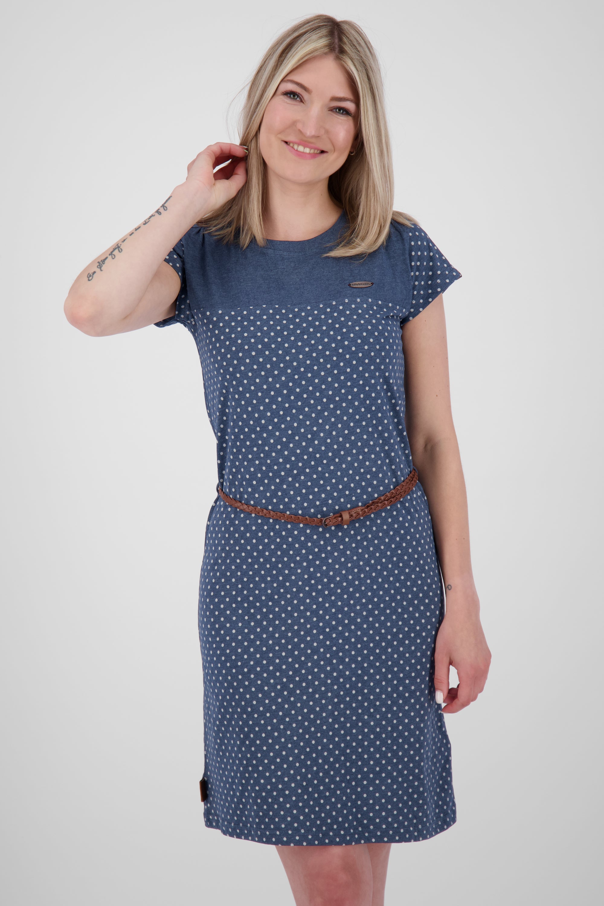 Damenkleid LeoniceAK B - Femininer Look mit trendigem Allover-Print Dunkelblau