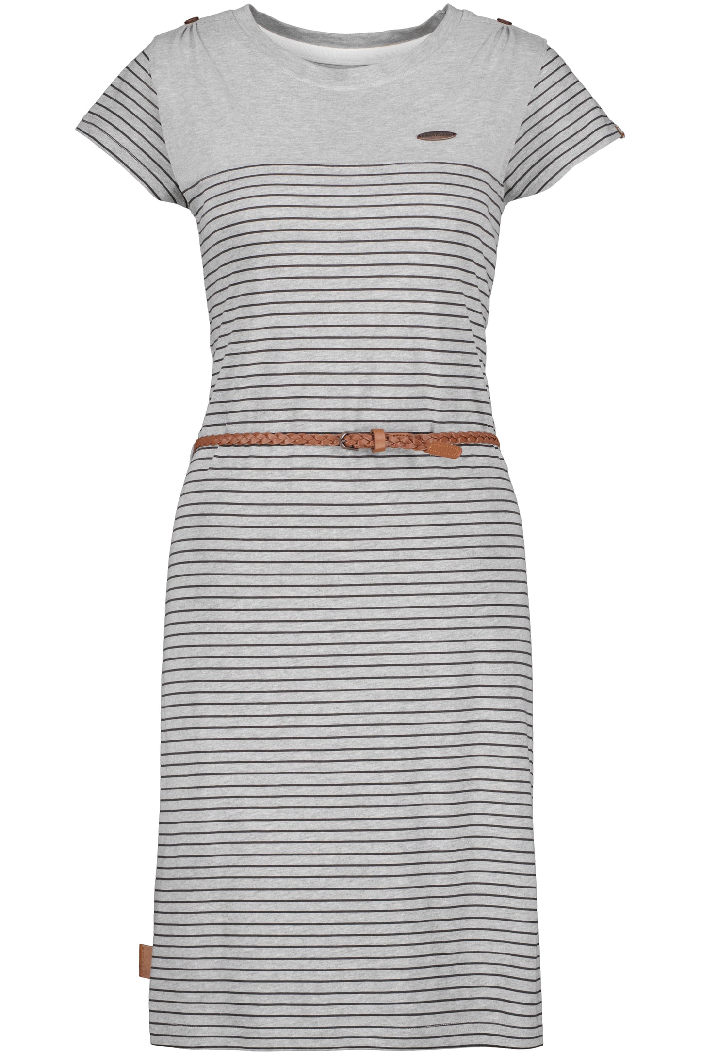 Damenkleid LeoniceAK B - Femininer Look mit trendigem Allover-Print Grau
