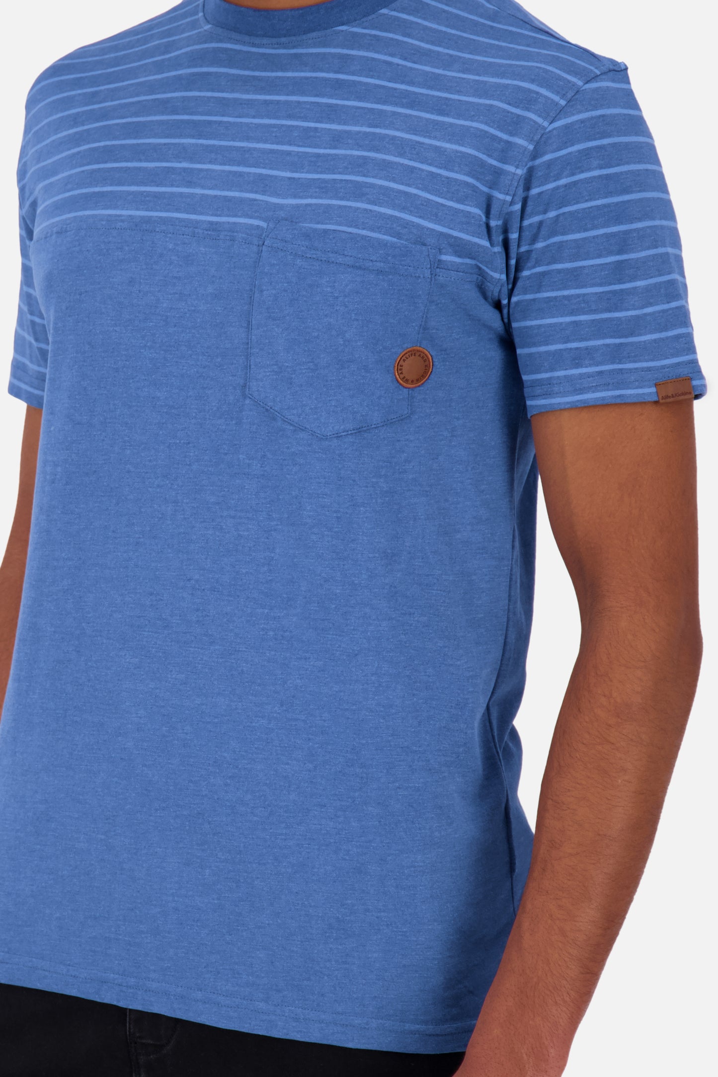 Sportliches Herren T-Shirt LeopoldAK Z mit Streifen Blau