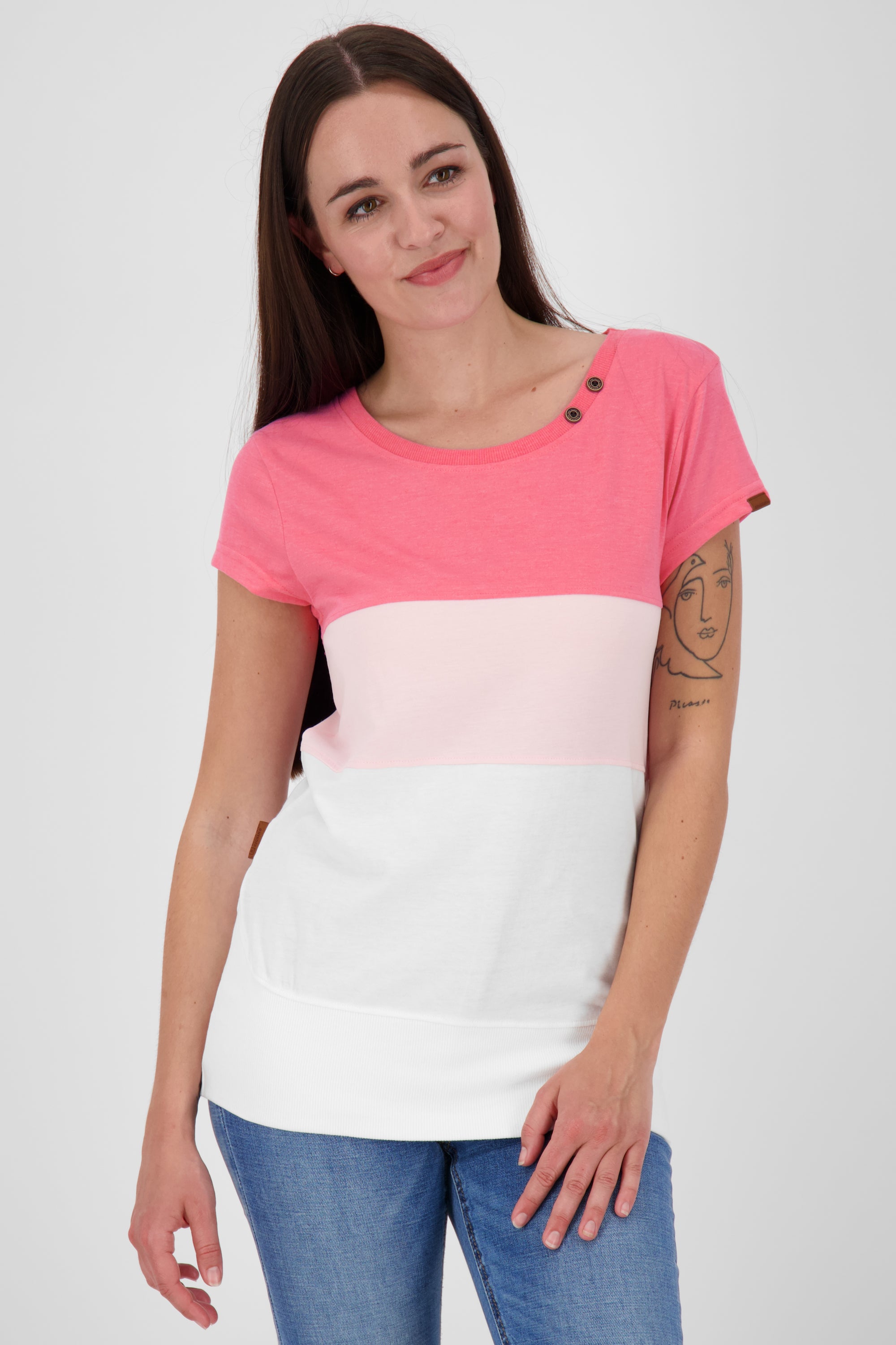 Vielseitiges Damenshirt CoraAK - Casualmode mit Schwung Pink