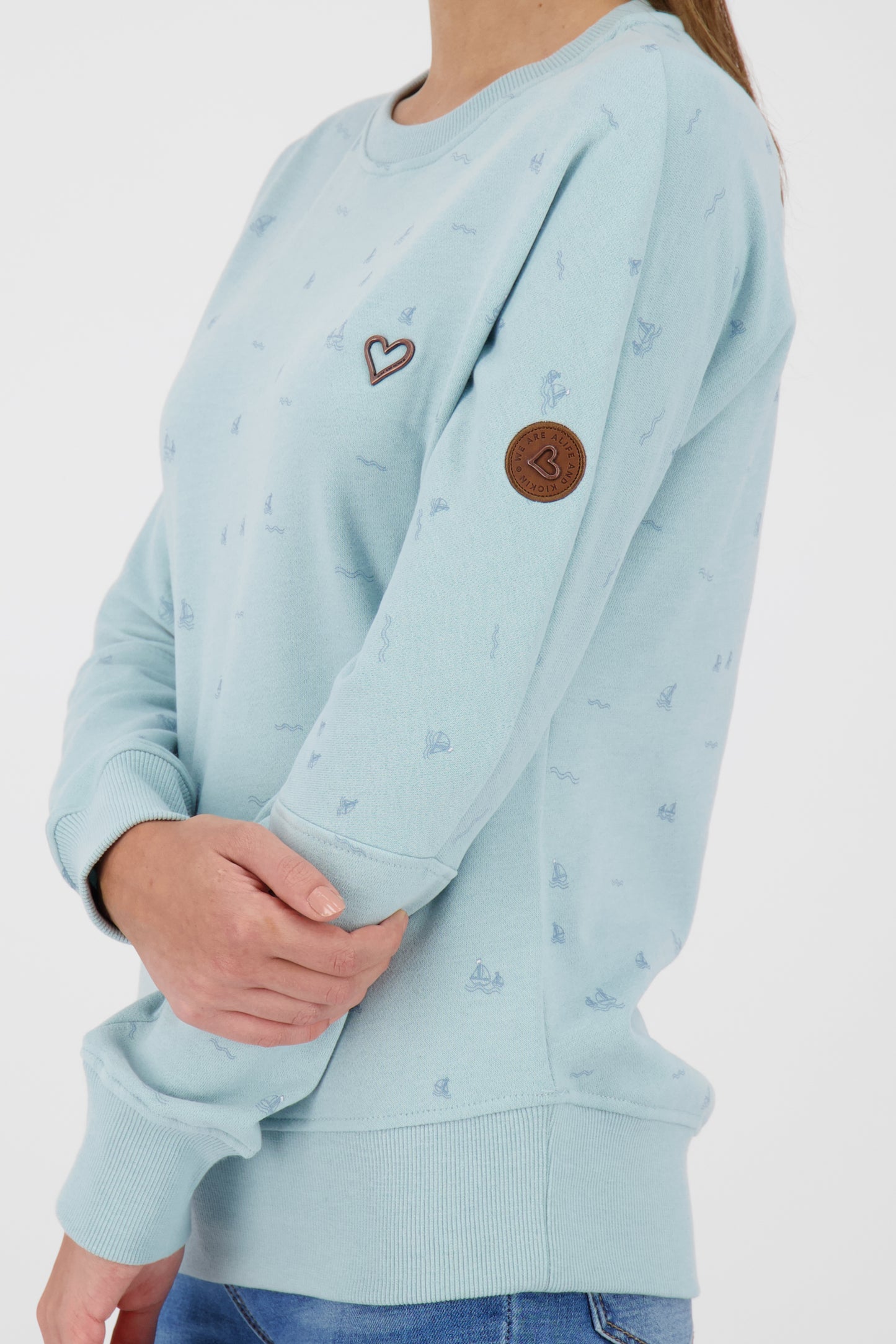 Mustergültiger Damensweater DarlaAK für ein entspanntes Outfit Hellblau