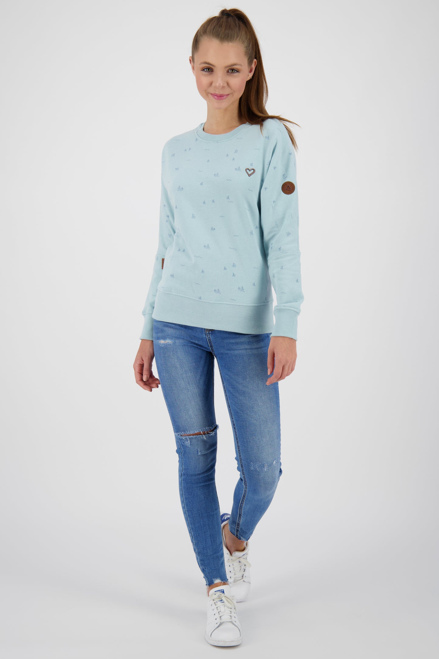 Mustergültiger Damensweater DarlaAK für ein entspanntes Outfit Hellblau