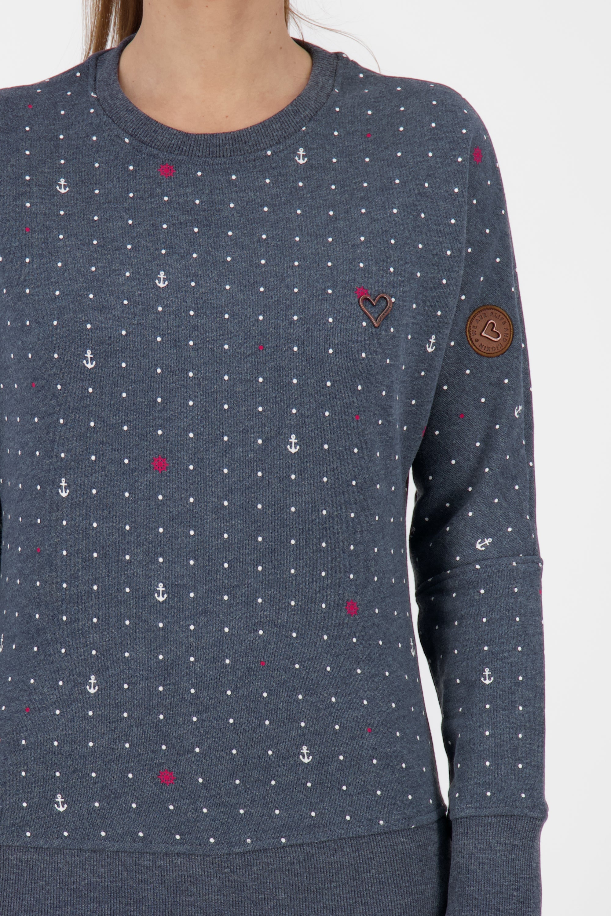Mustergültiger Damensweater DarlaAK für ein entspanntes Outfit Dunkelblau